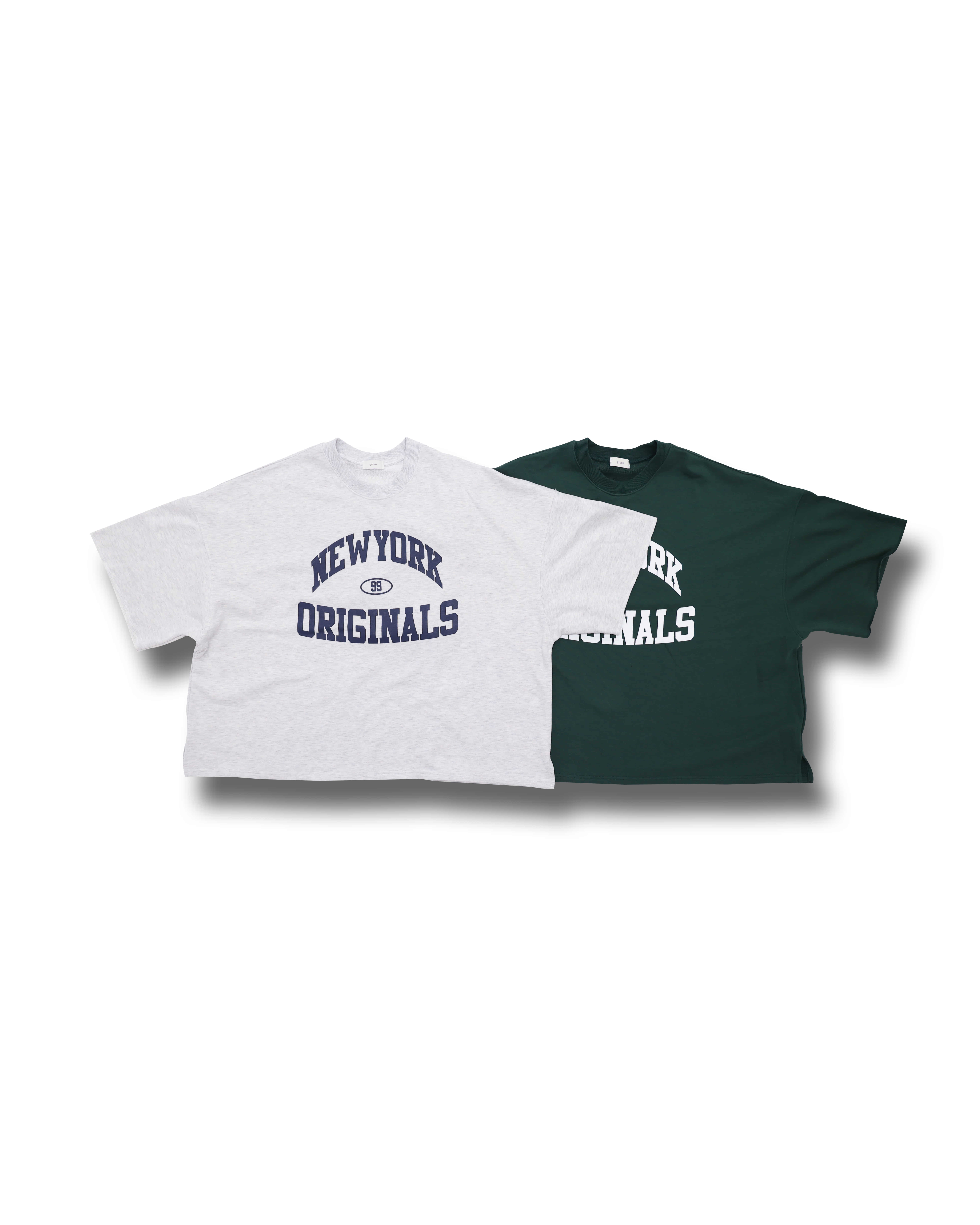 NEW YORK Sweat Half T-Shirts (Green/Gray)