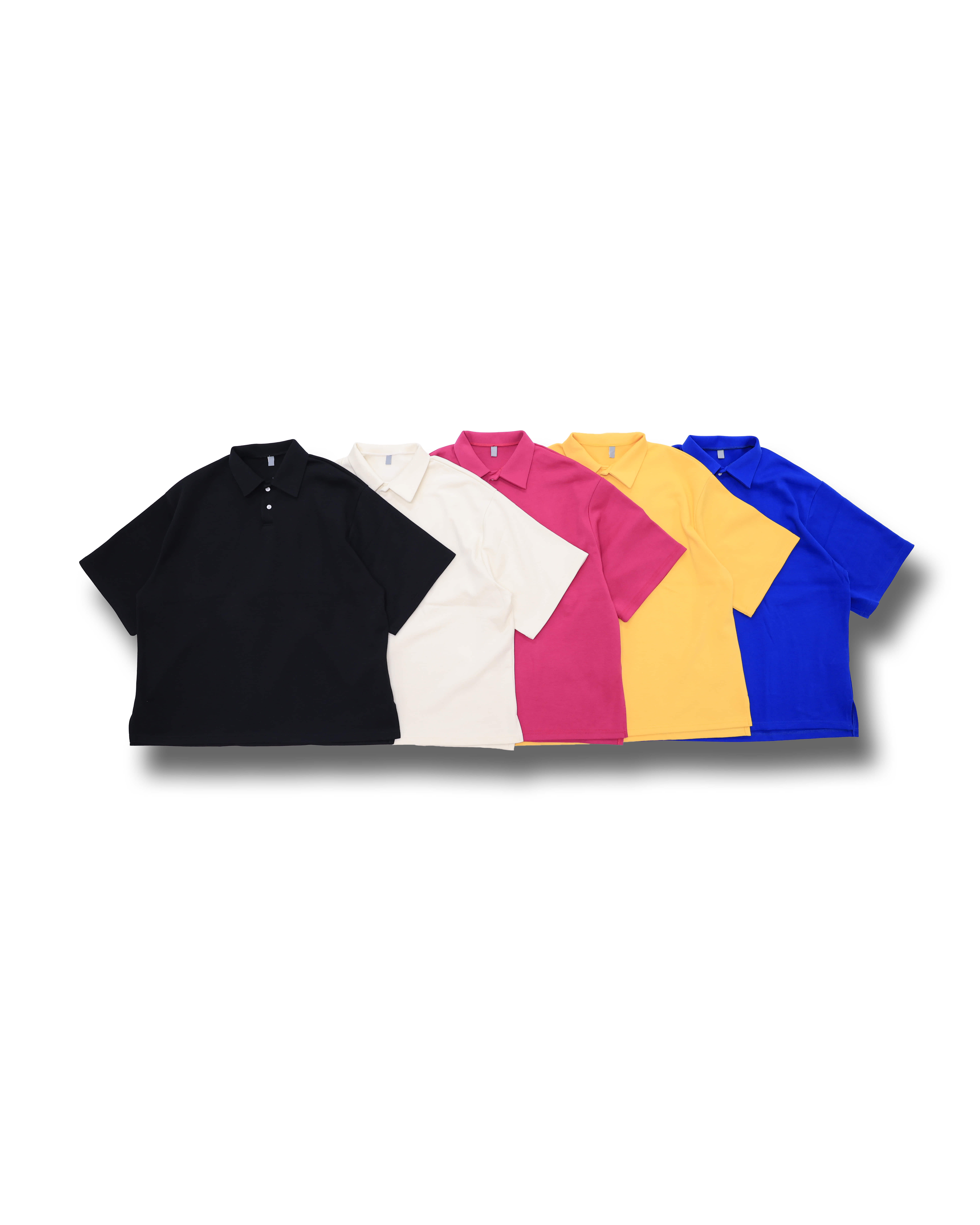 Basic Oversize Collar T-Shirts (Black/Ivory/Yellow/Blue/Pink)