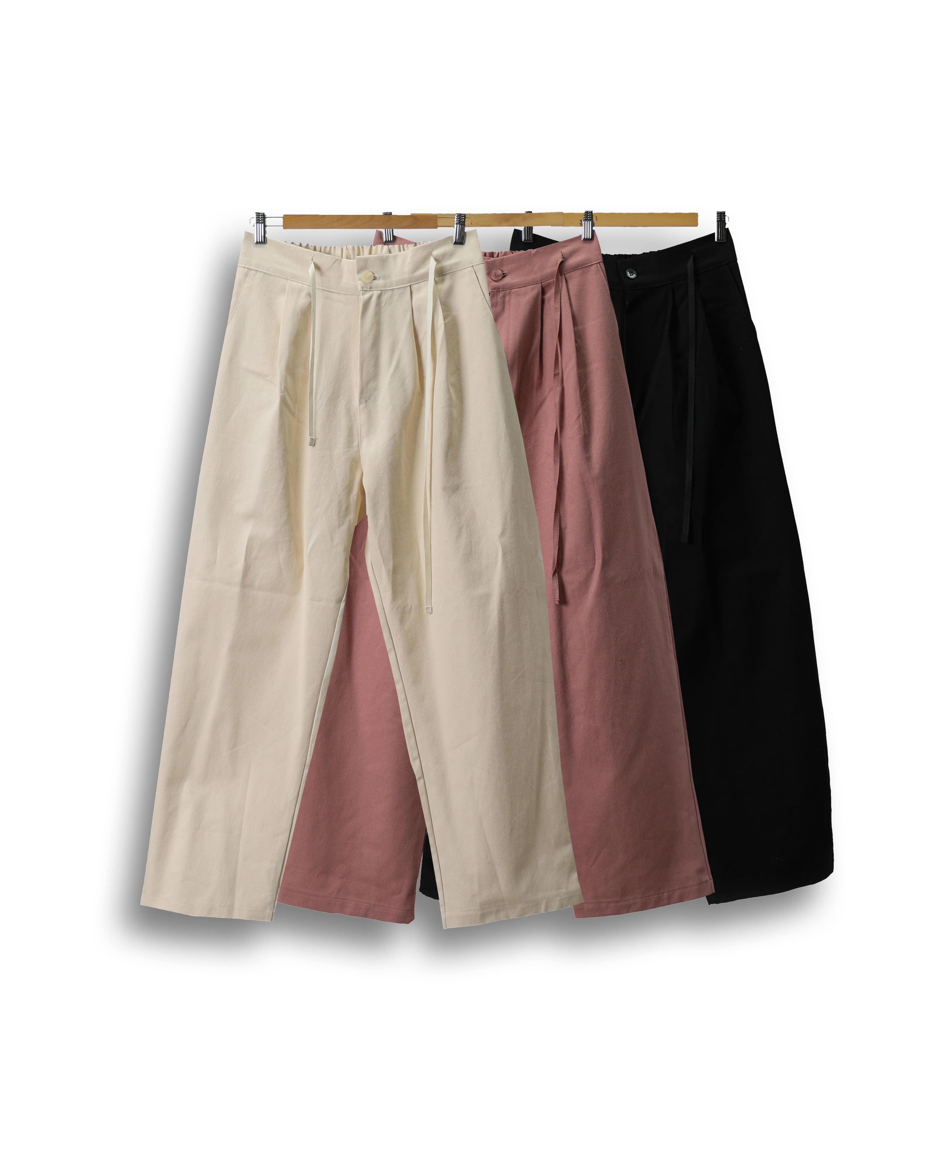 GRUS Daily Pintuck Line Balloon Pants (Black/Pink/Ivory)