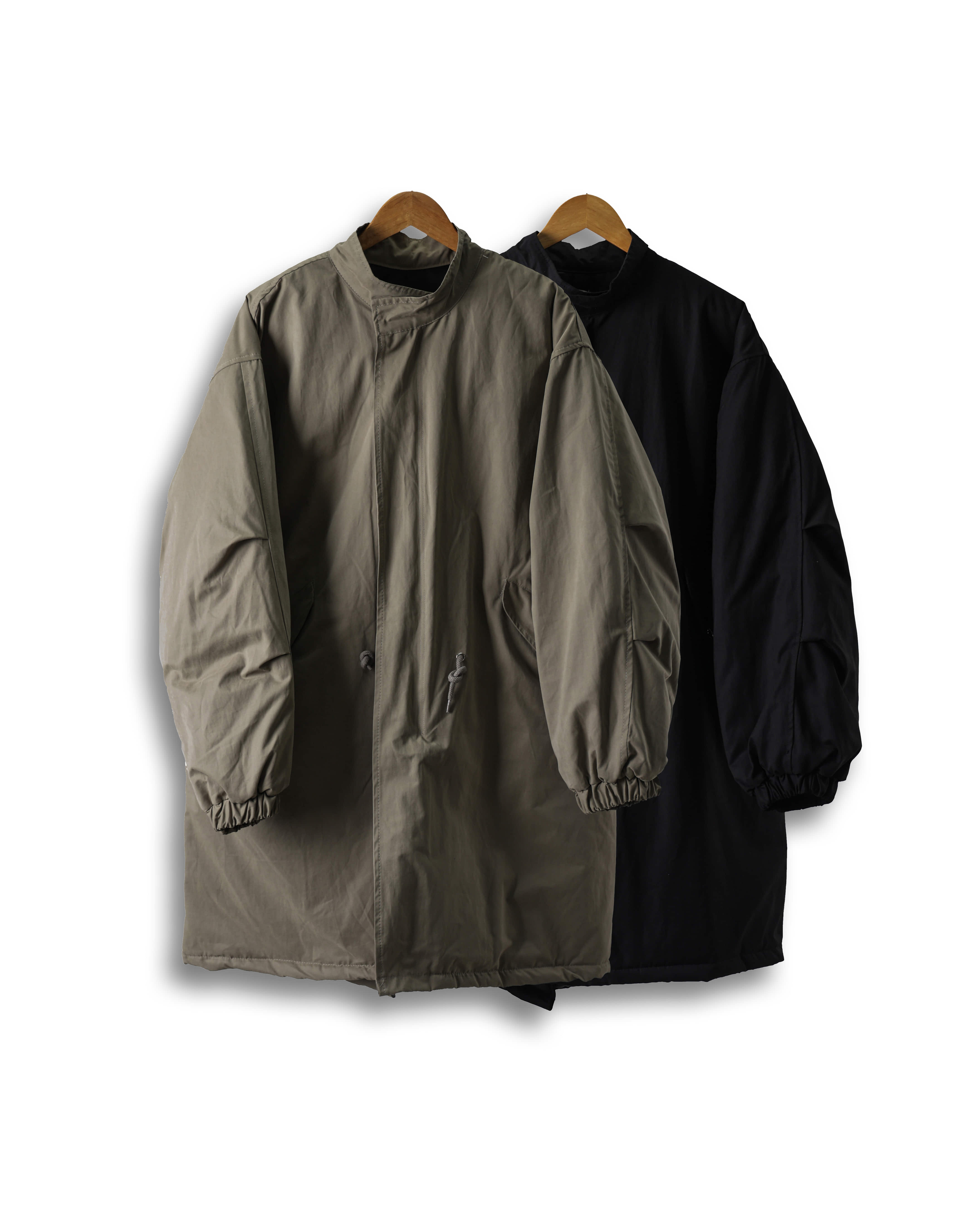 Dene Fishtail Military Padding Jacket (Black/Beige)