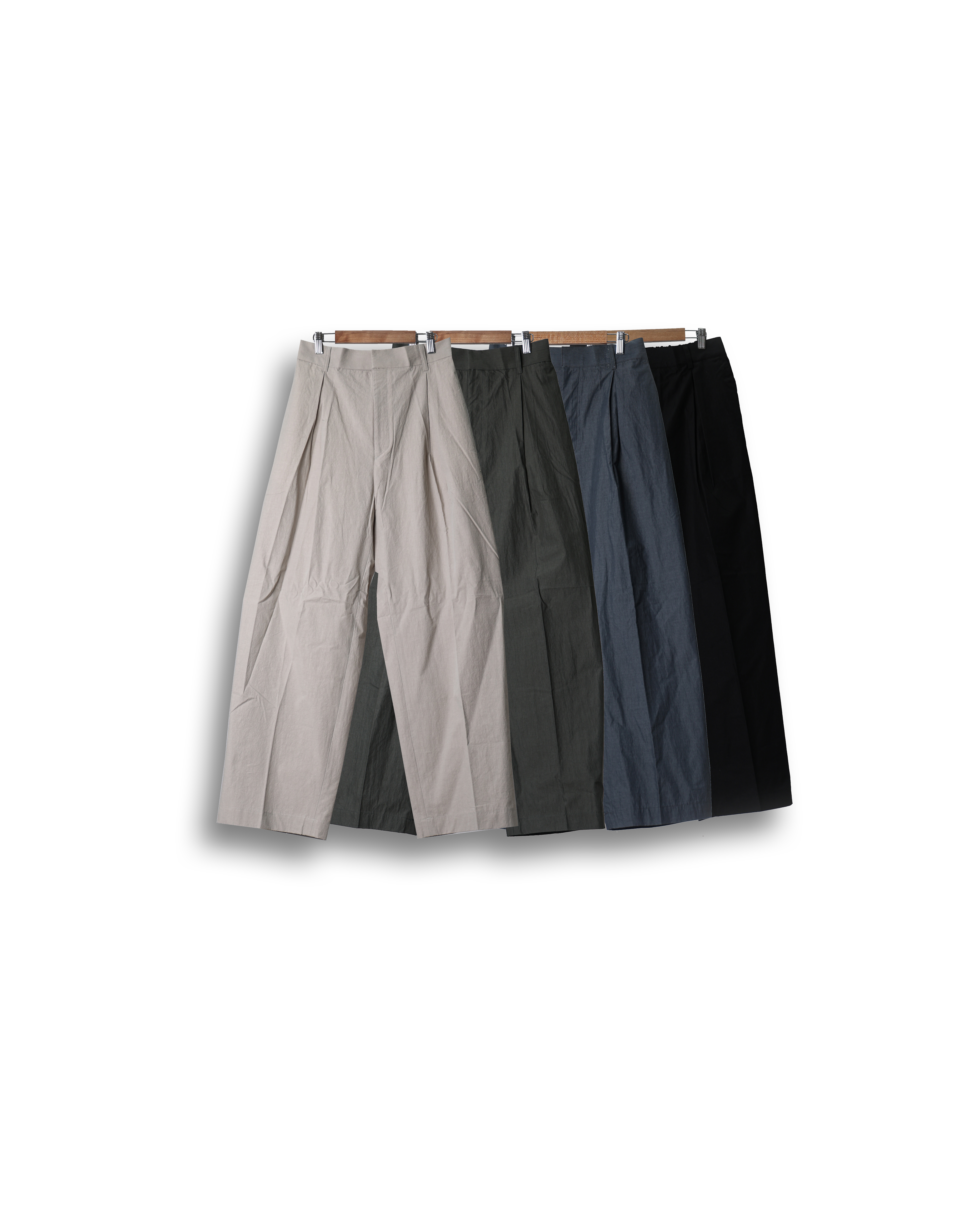 FREAK CN Banded Wide Tuck Slacks (Black/Charcoal/Khaki/Beige)