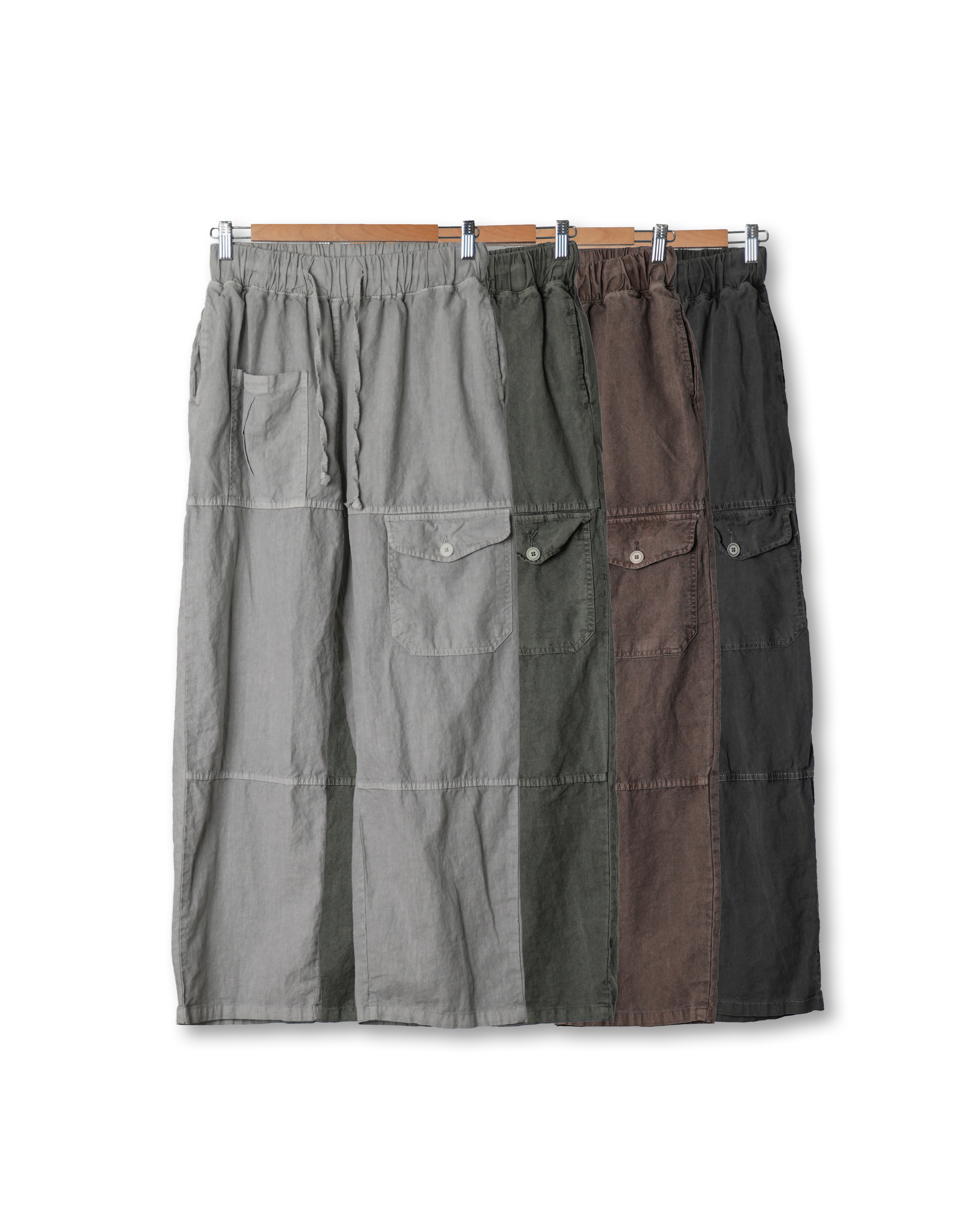 GAUZ MAFI Linen Washed Pocket Pants (Charcoal/Gray/Brown/Olive) - 3차 리오더 (브라운 5/14 배송예정)