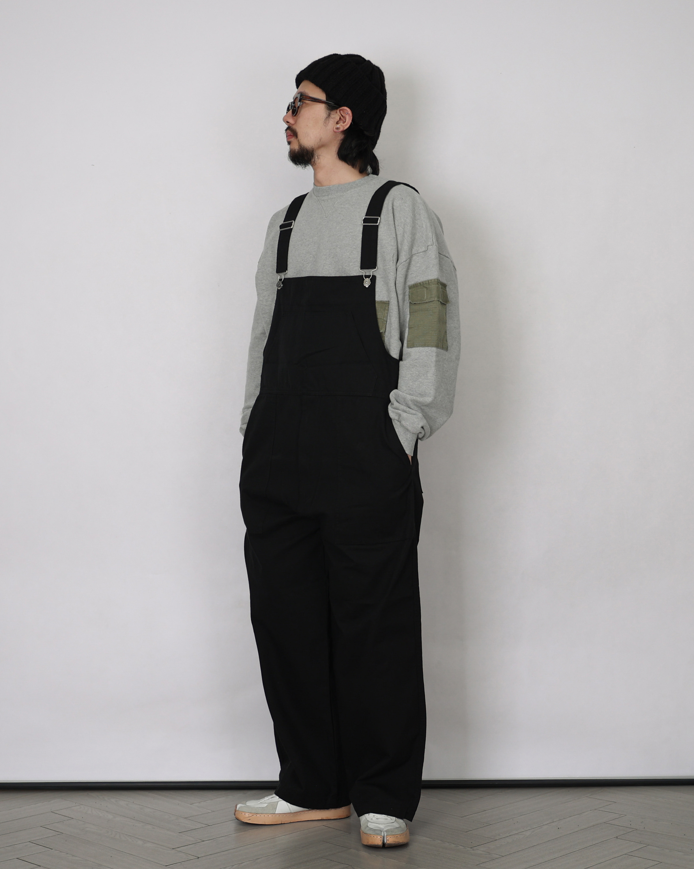 EDIT Suspender Coverall Pants (Black/Khaki)
