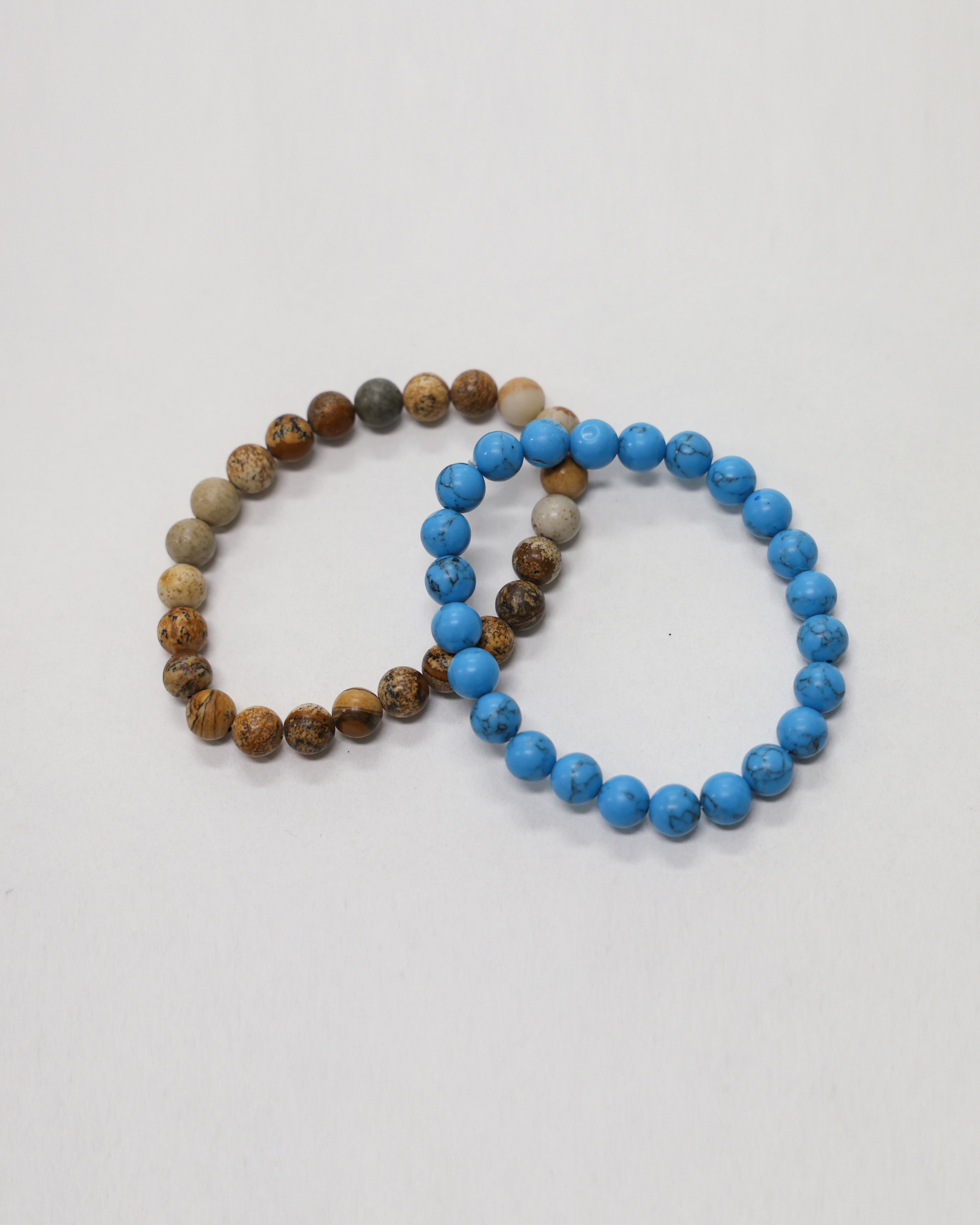 Daily Gemstone Bracelet (Blue/Beige)