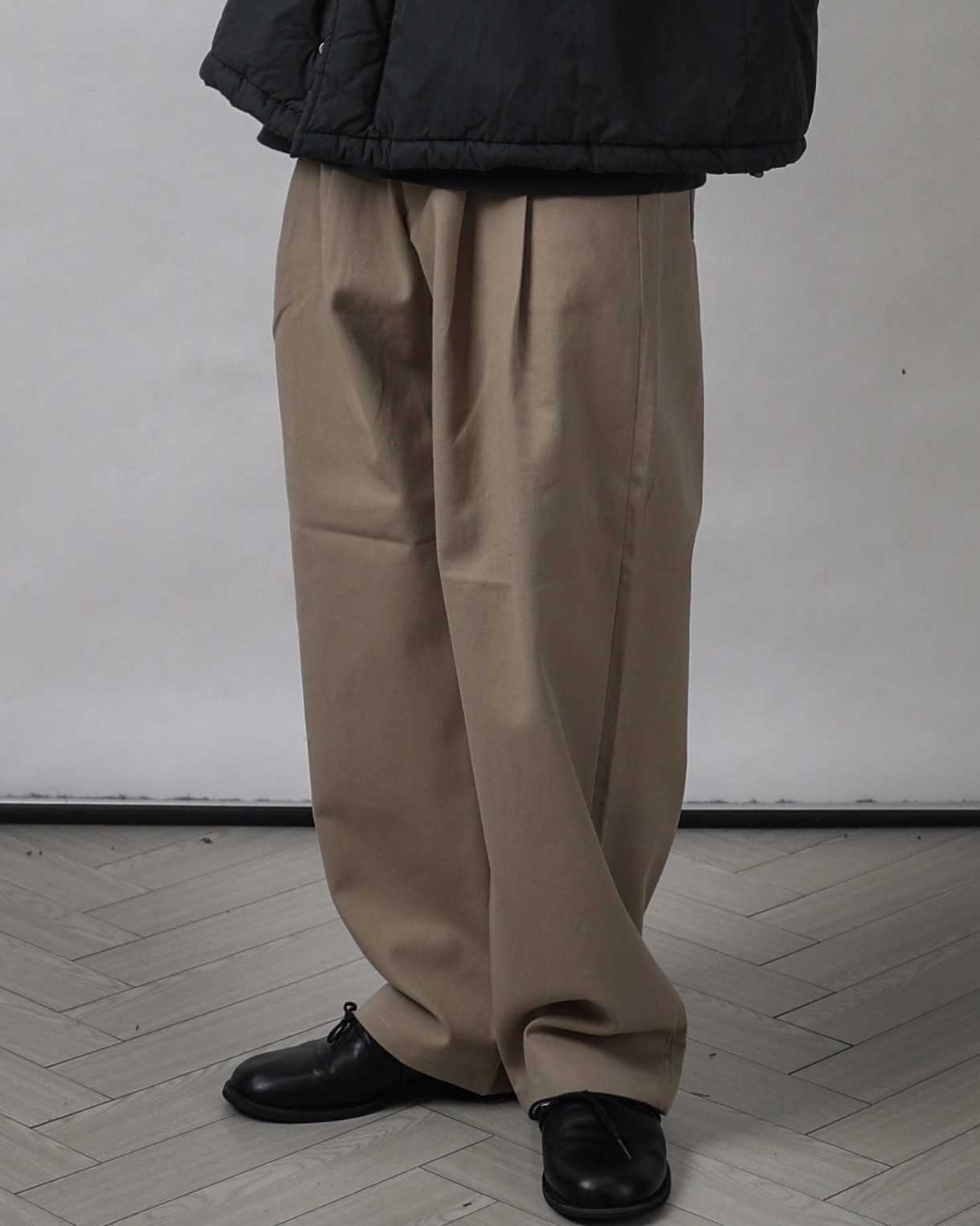 NMAD Warm Pleats Wide Chino Pants (Black/Charcoal/Brown/Beige/Ivory)