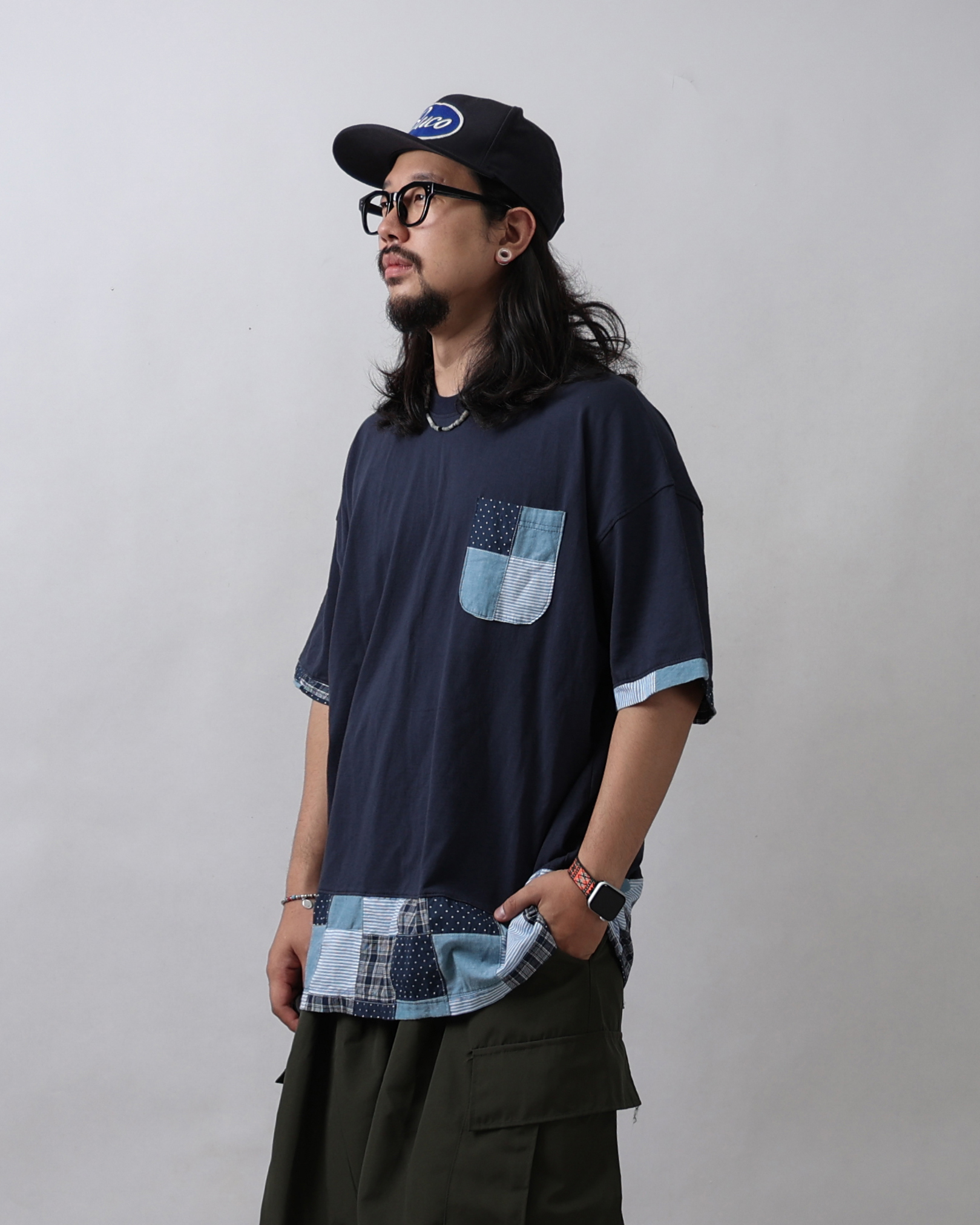 GAUGE Patch Layered Over T Shirts (Navy/Ivory)