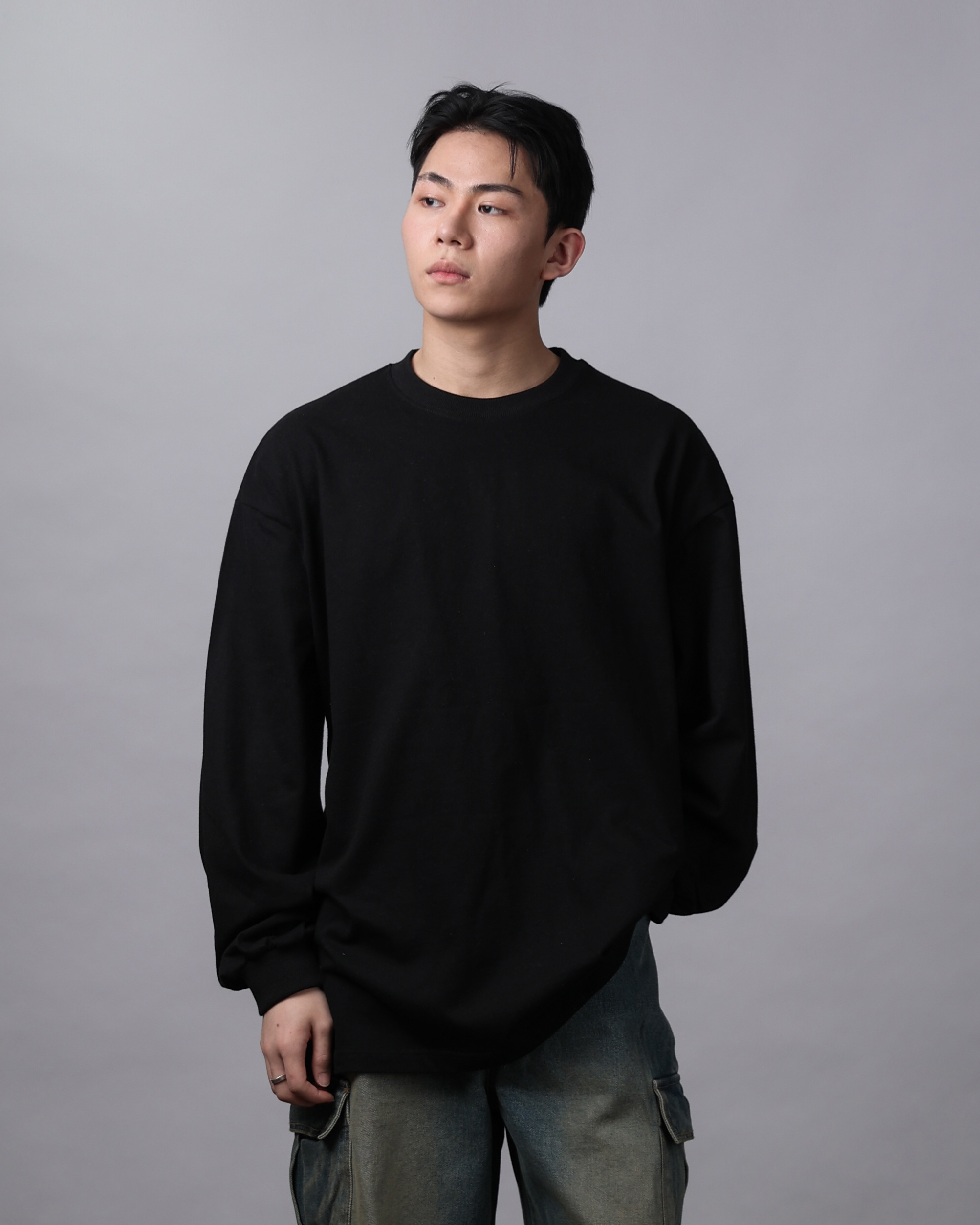 BECOLD Casual Easy Long Sleeve (Black/Charcoal/Ivory)