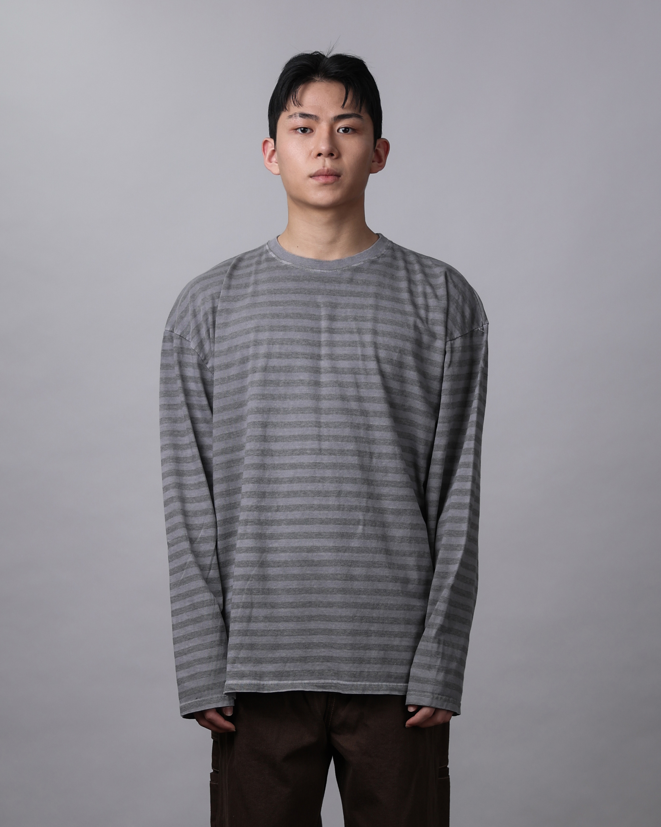 MOS Pigments Stripe Long Sleeve (Charcoal/Gray)