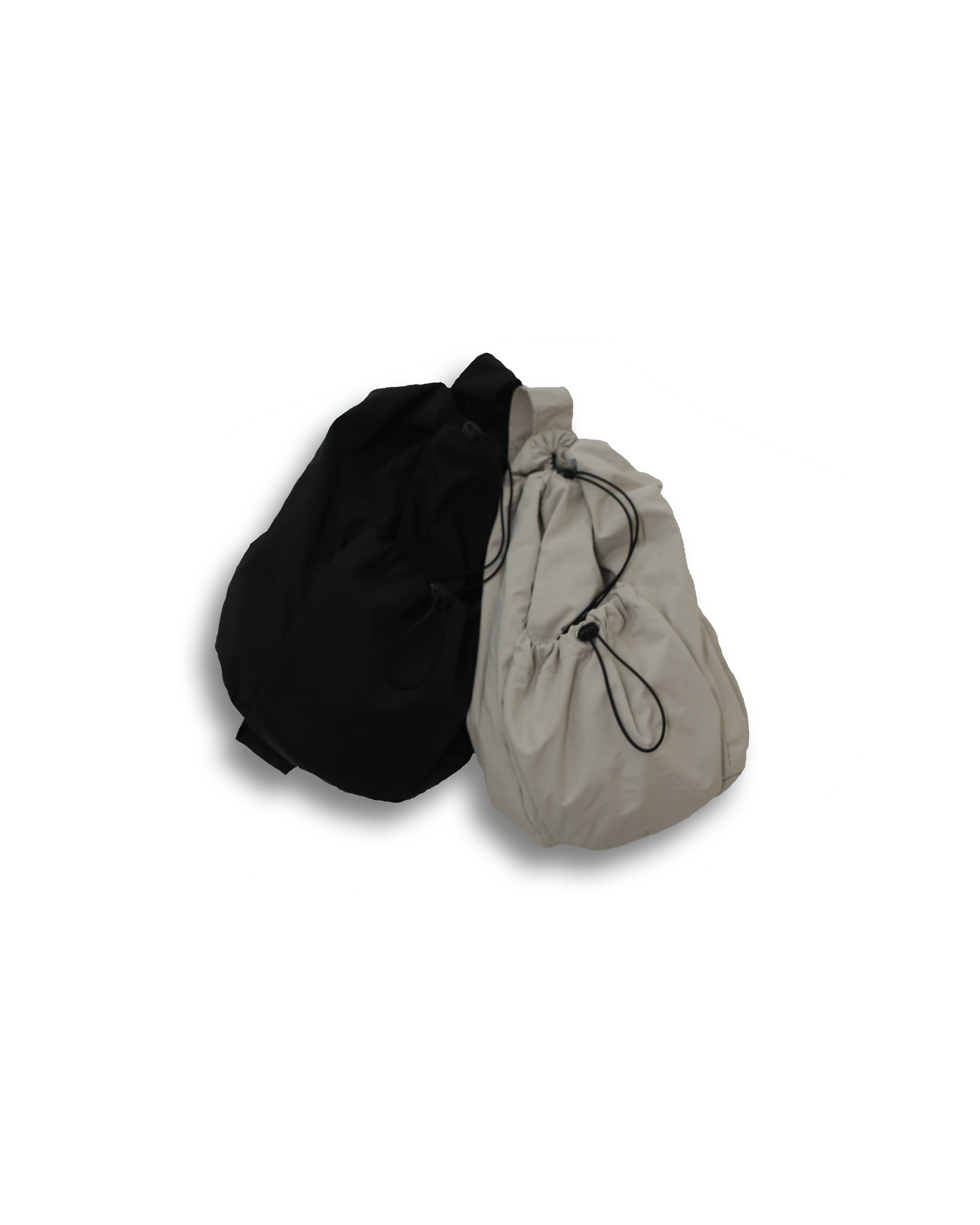 Nylon String Sling Bag (Black/Beige)
