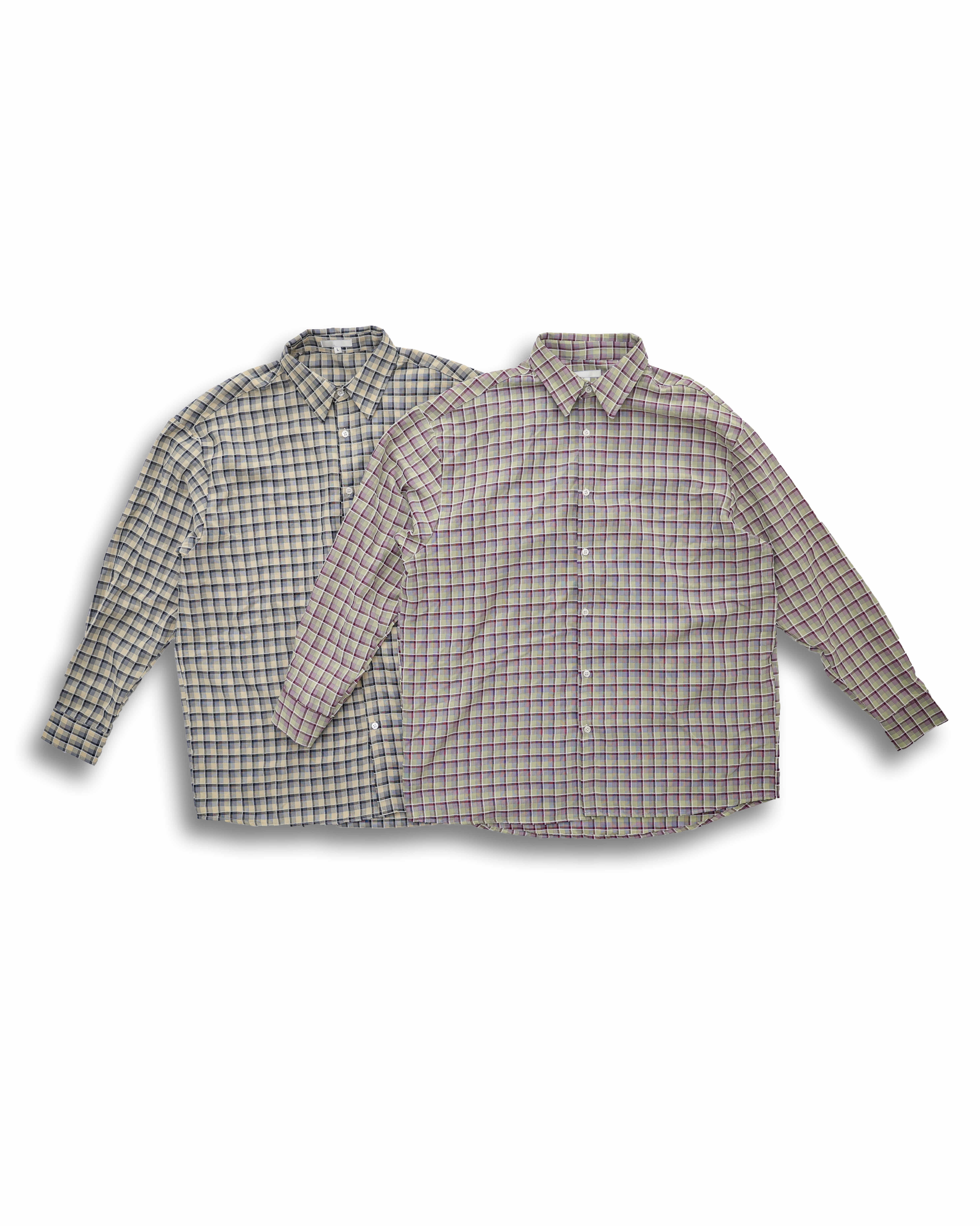 Soft Cotton Check Shirts (Violet/Beige)