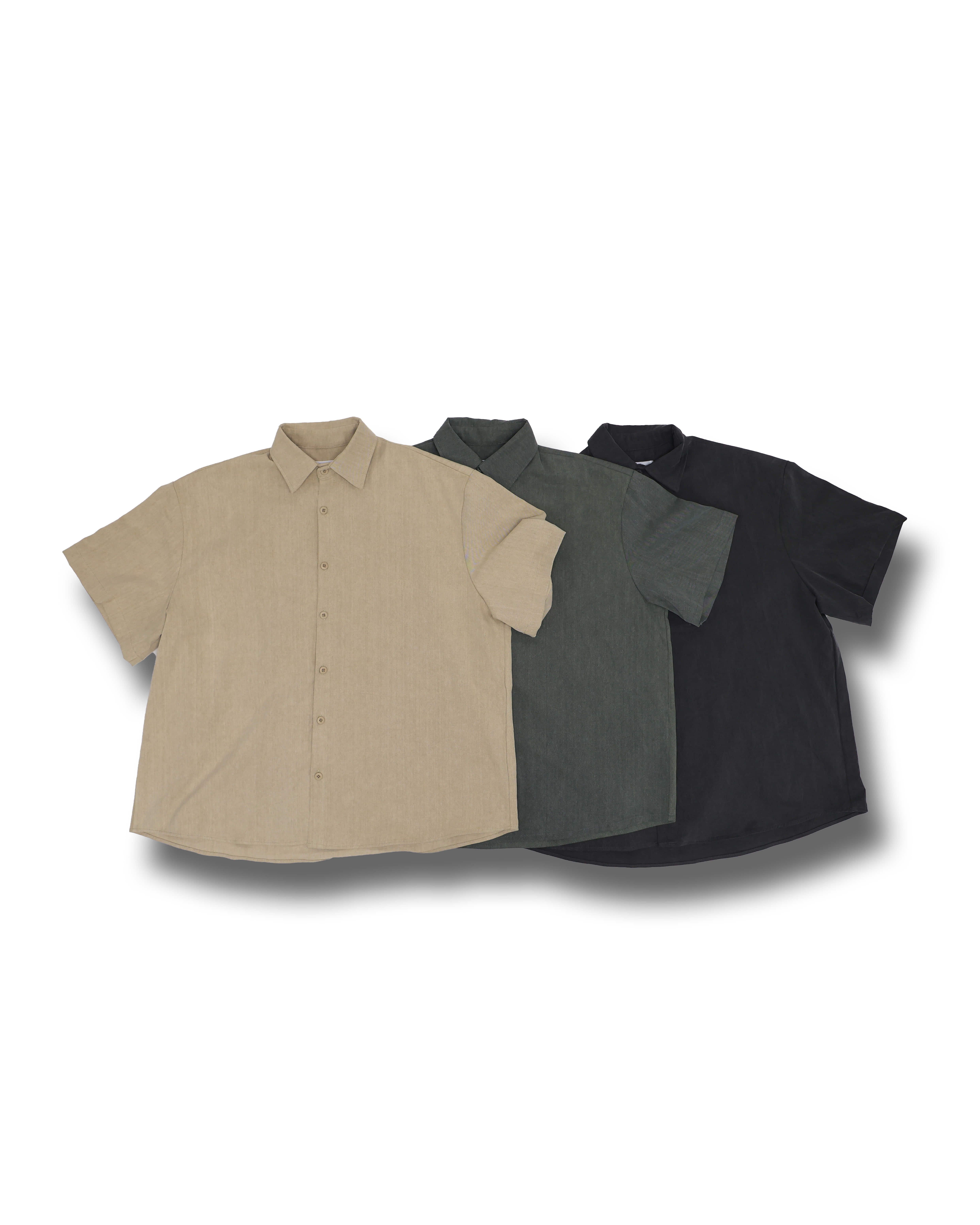 Over-Mid Pigments Half Shirts (Charcoal/Khaki/Beige)