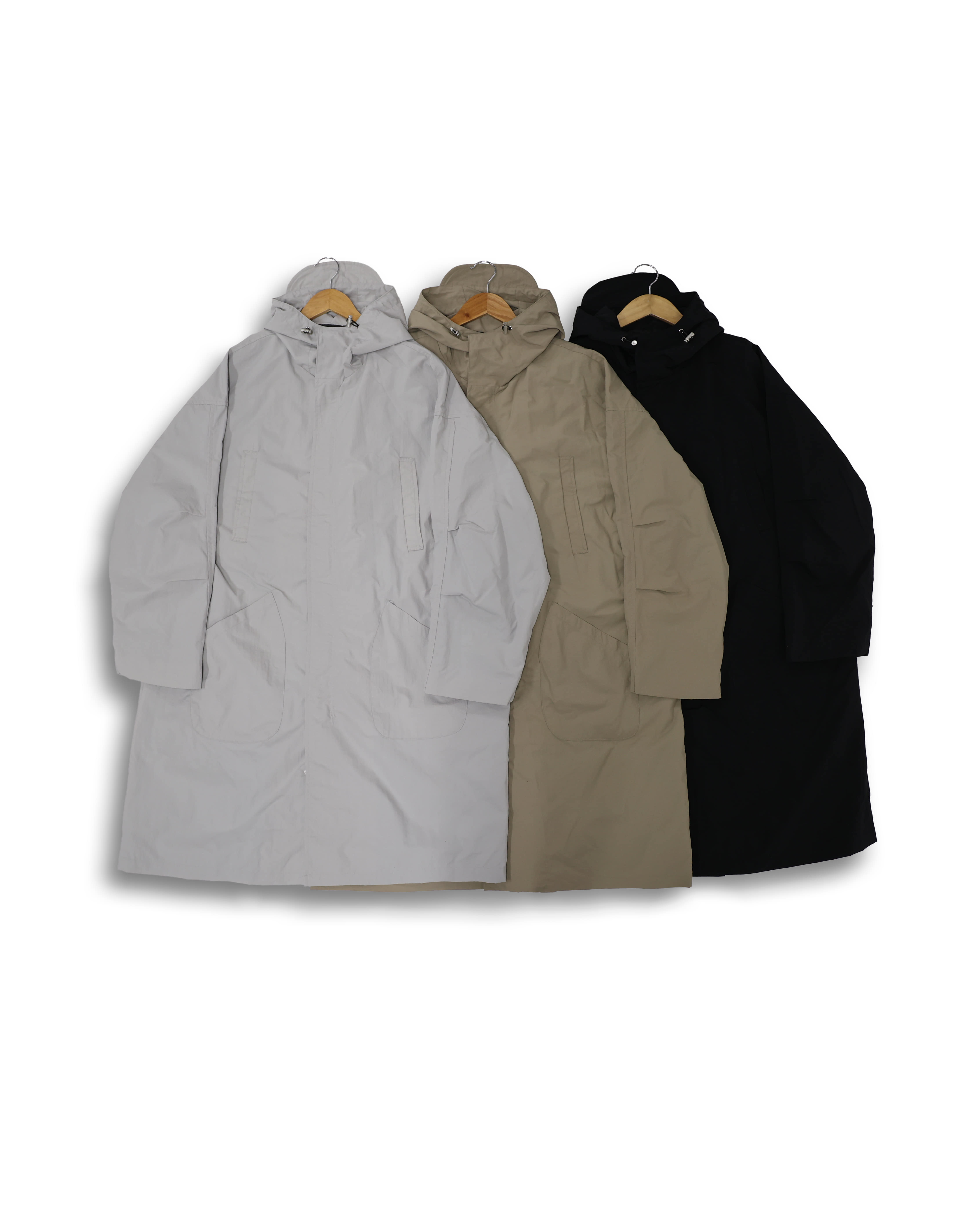 WHAT Over Hoodied Coat Jacket (Black/Gray/Beige)