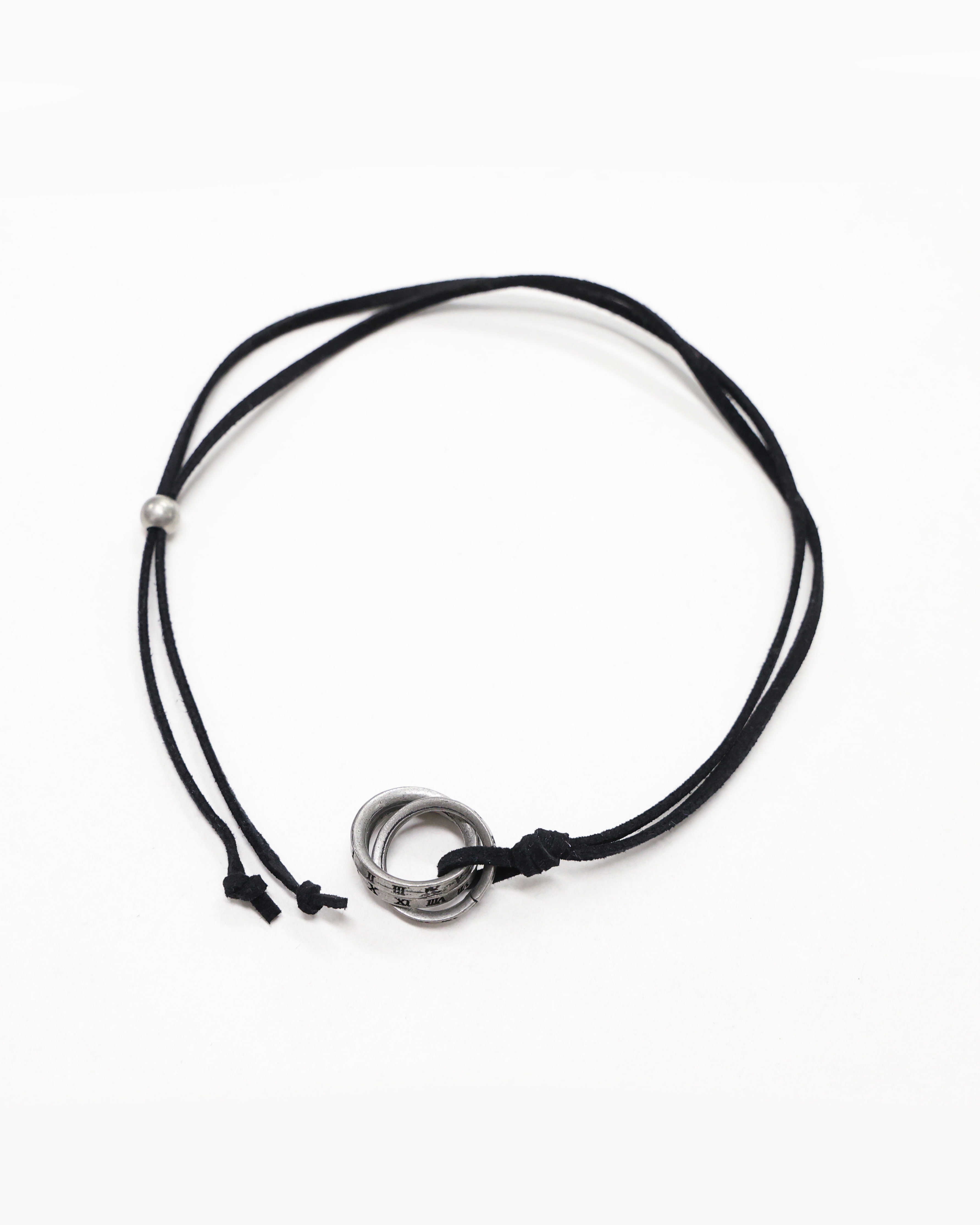 Triple Ring Layered Necklace (Black)