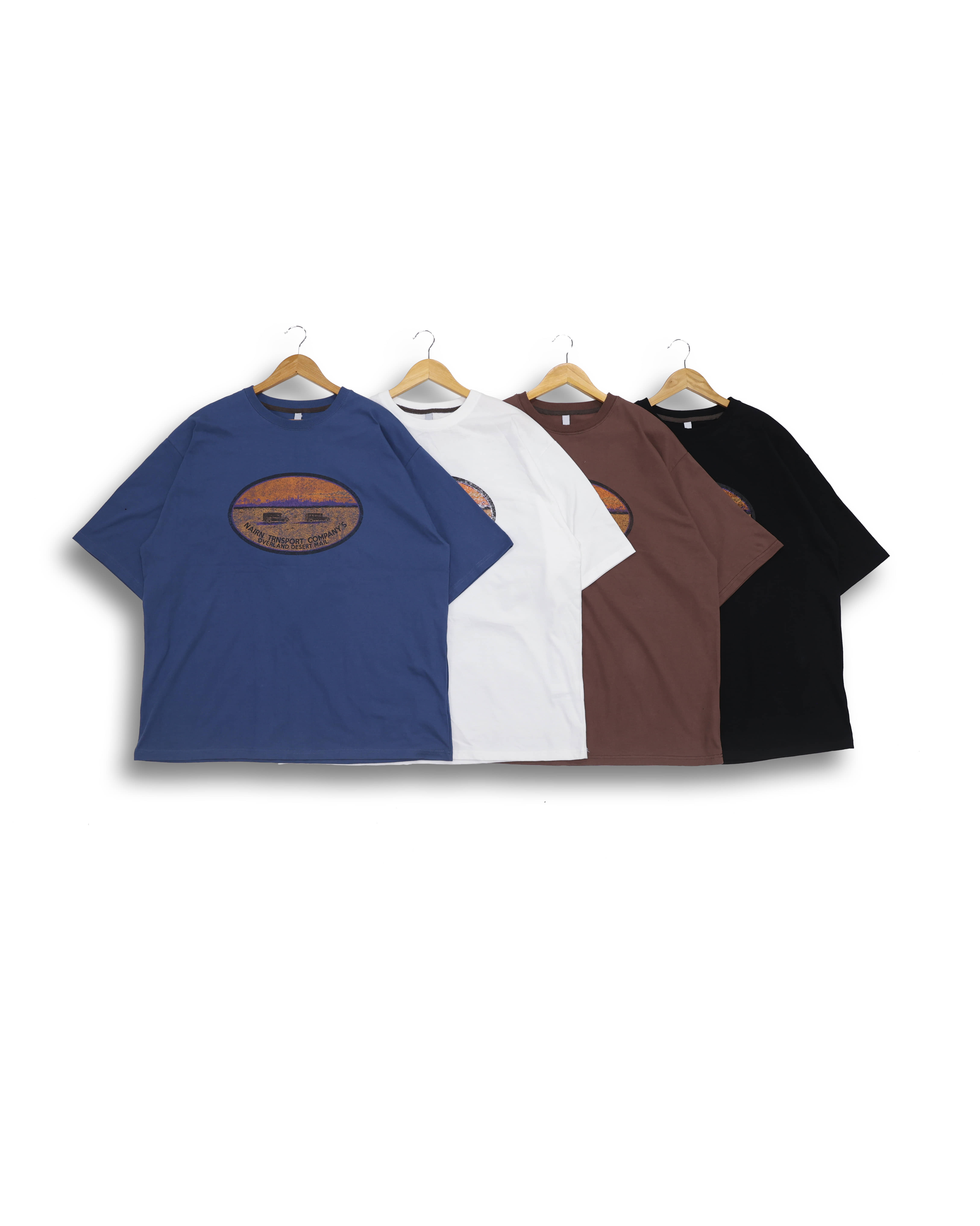 Western Round Oversized T Shirts (Black/Brown/Blue/White)
