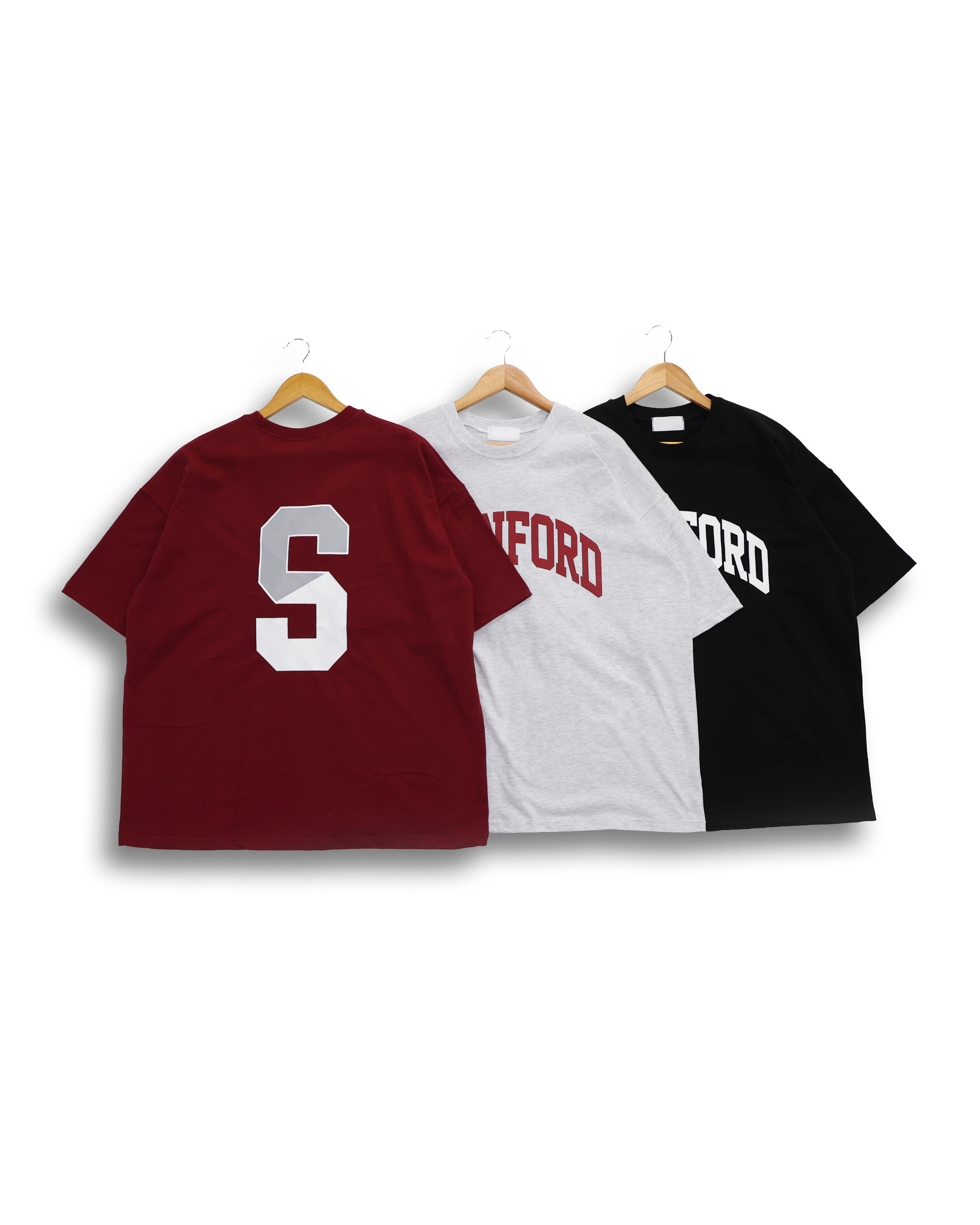 NOIR STANFORD Logo Wide T Shirts (Black/Wnie/Light Gray)