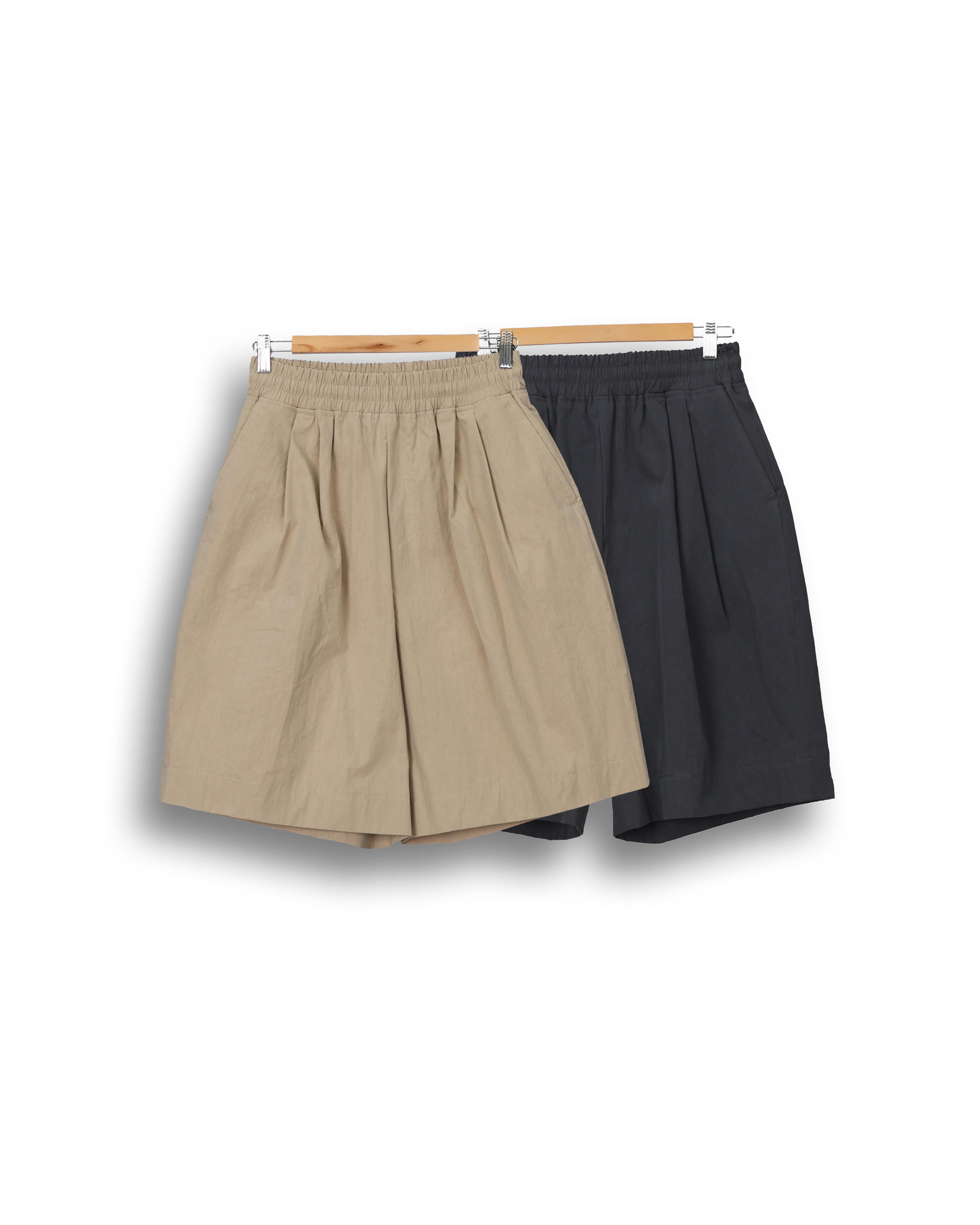 UNIBON CN Wide Bermuda Pants (Charcoal/Beige)