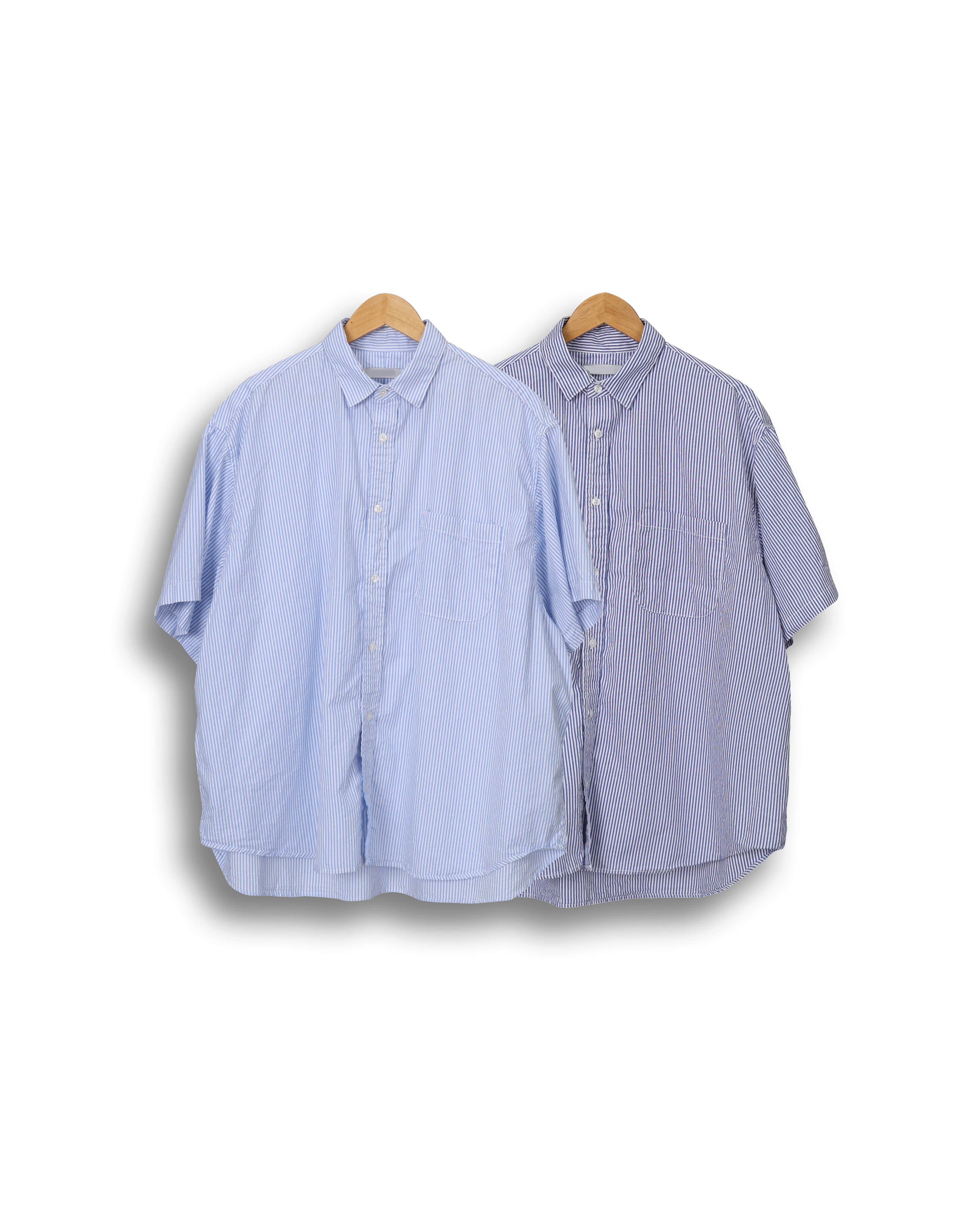 SECTOR Cityboy Wide Stripe Half Shirts (Navy/Sky Blue)