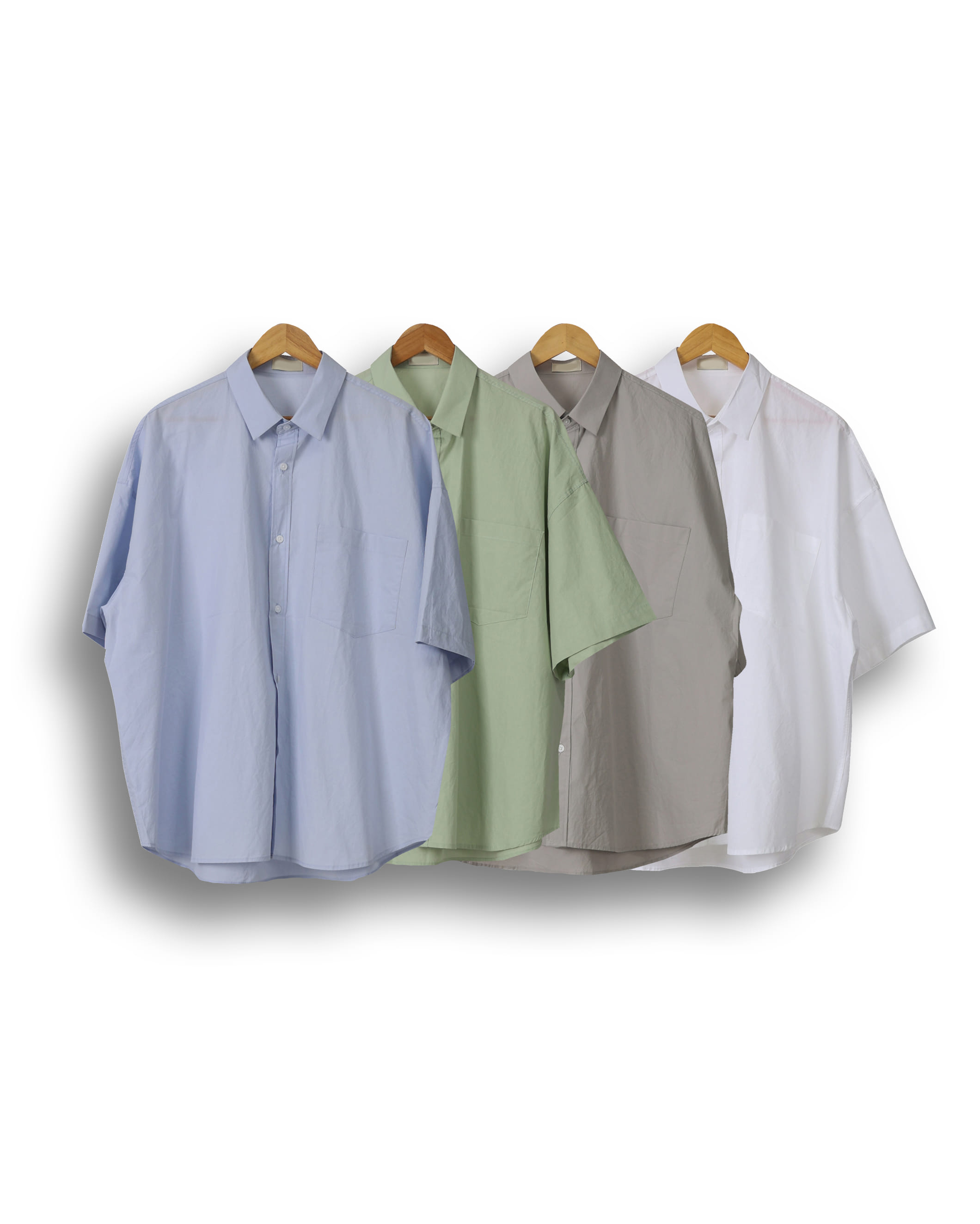 FREAKS Oversized Plain Big Shirts (Gray/Mint/Sky Blue/White)
