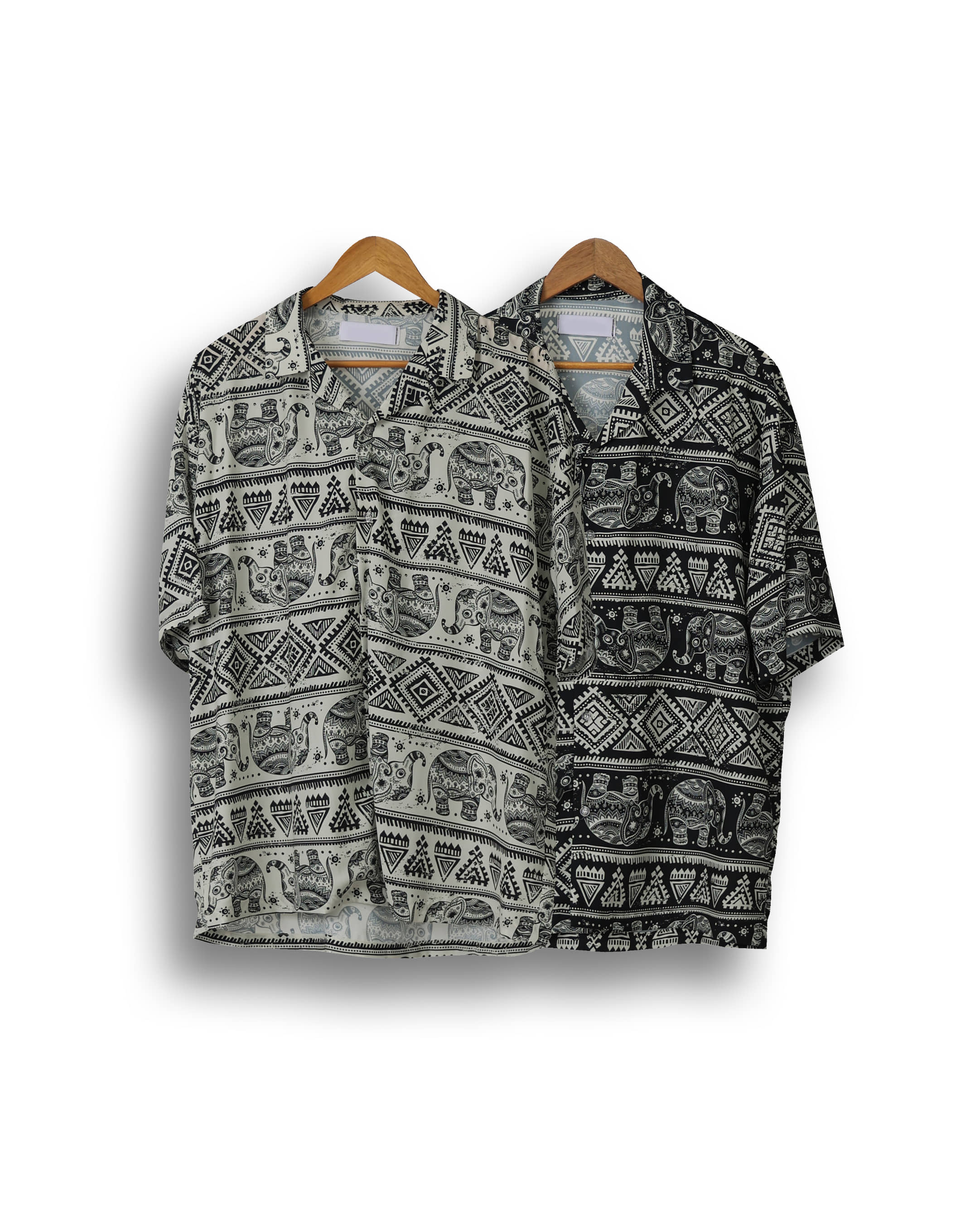 CLAP Indian Ethnic Pattern Shirts (Black/Ivory)