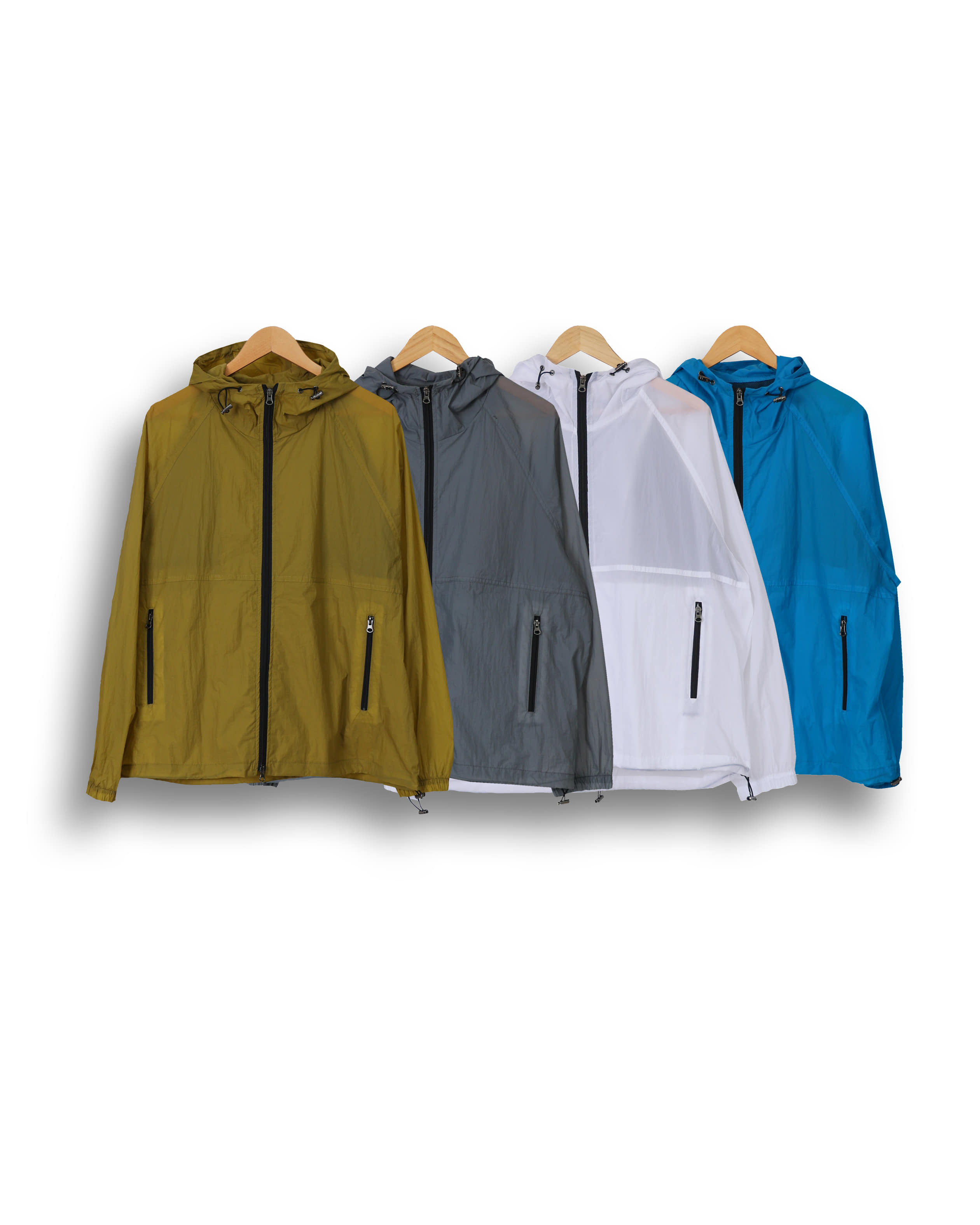 EASY Color Light Wind Jacket (Charcoal/Blue/Mustard/White)