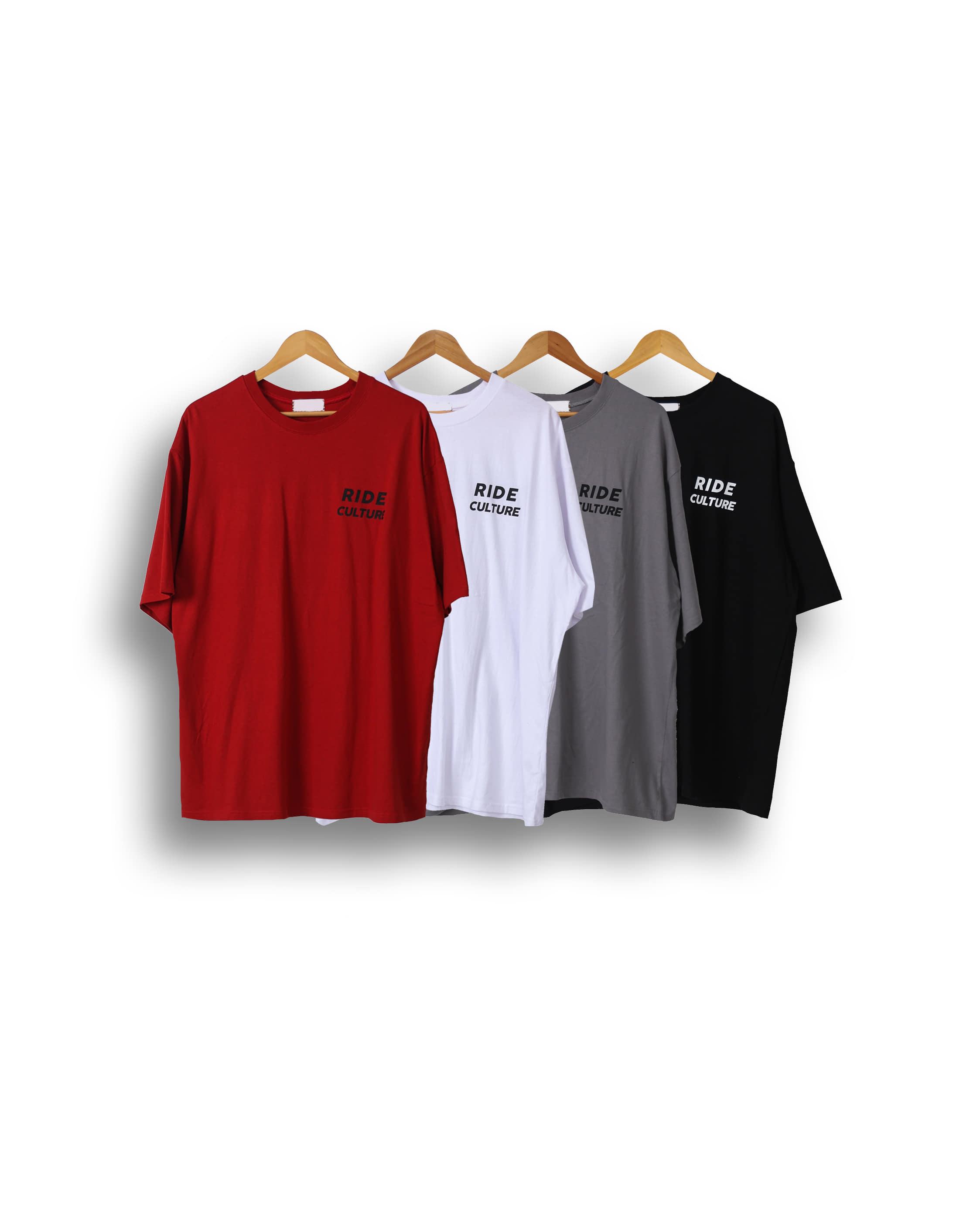 NINE ICON Ride Oversized T Shirts (Black/Gray/Red/White)