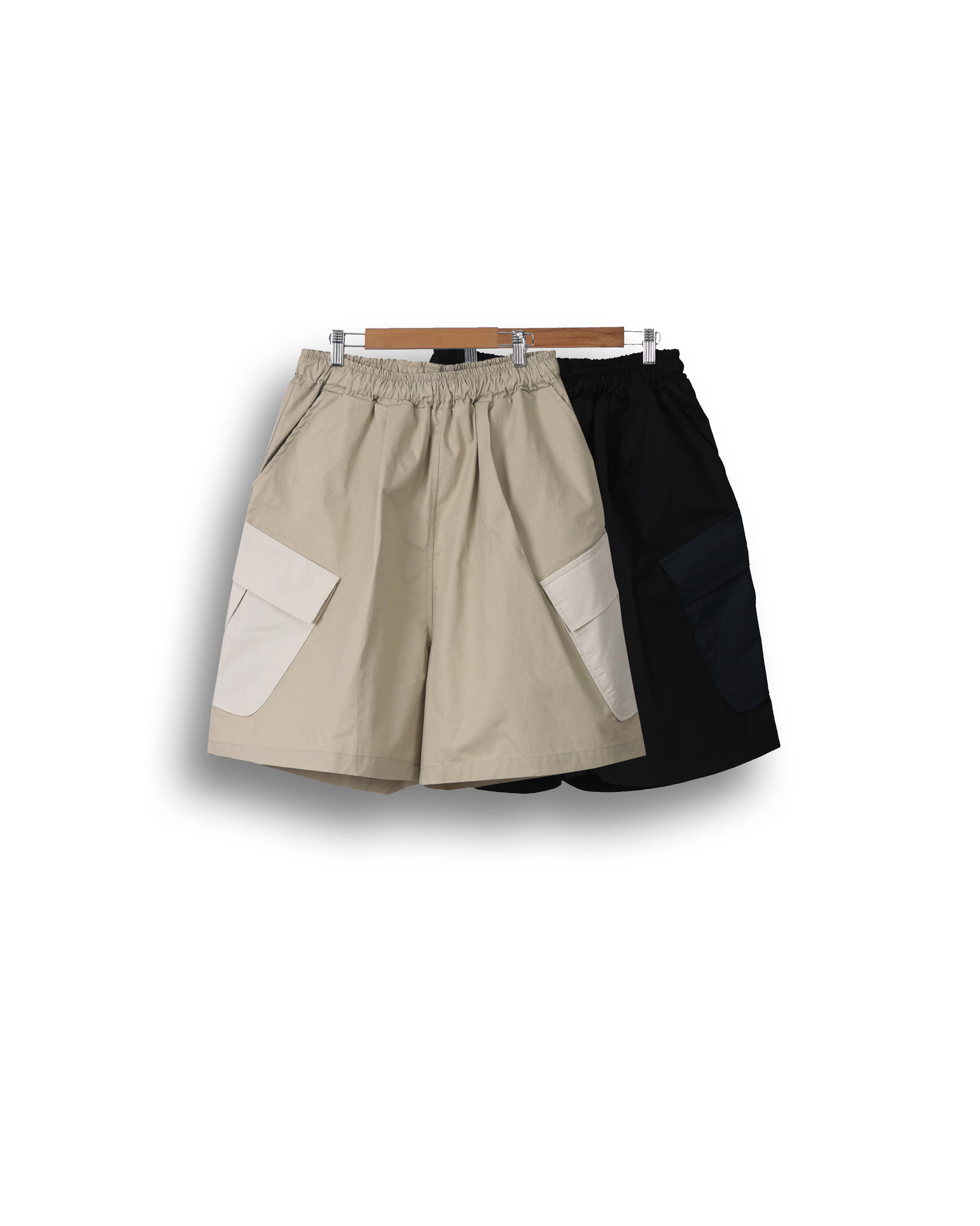SOME Grade Pocket Cargo Half Pants (Black/Beige)