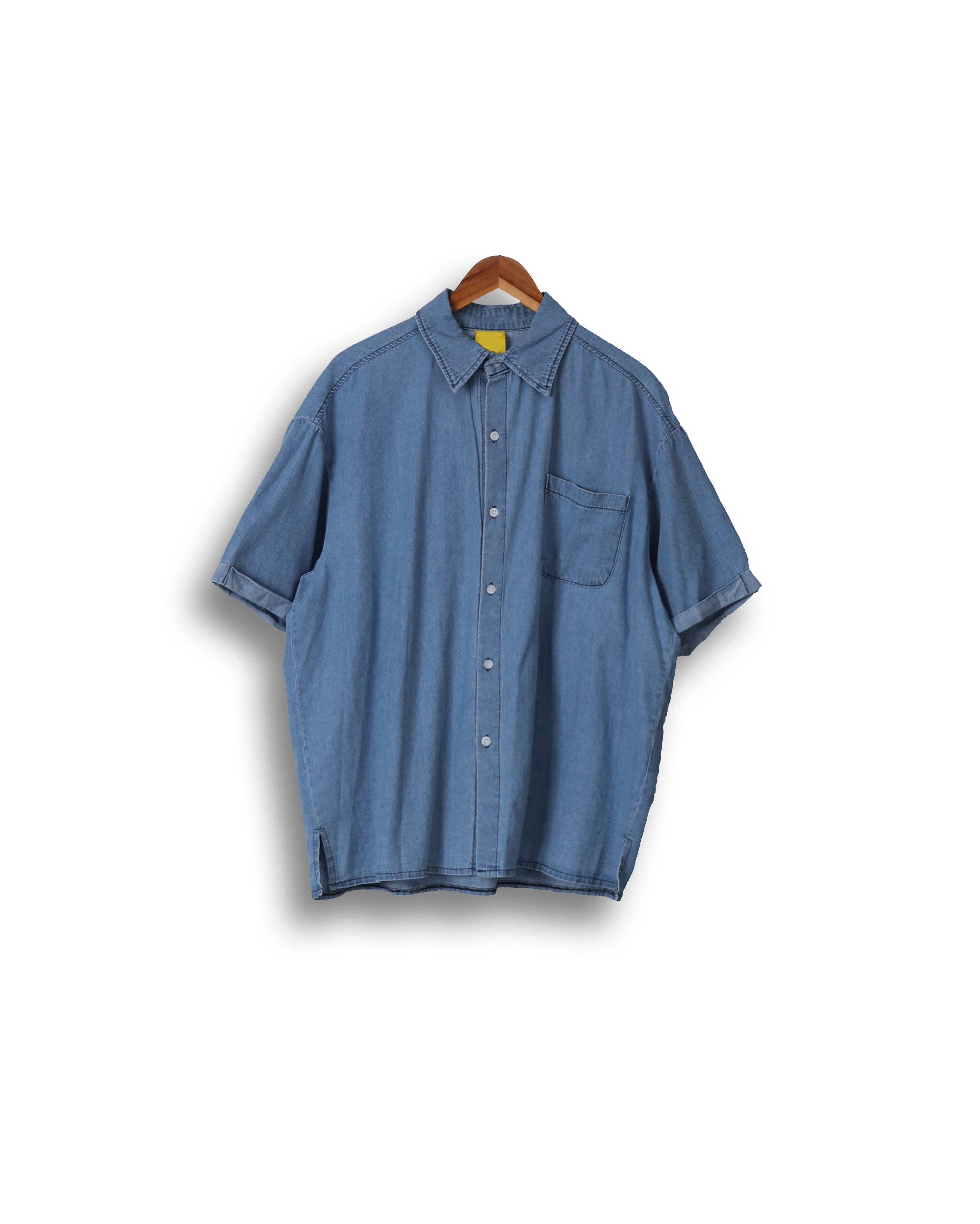BYTEN Light Denim Roll-Up Shirts (Middle Blue)