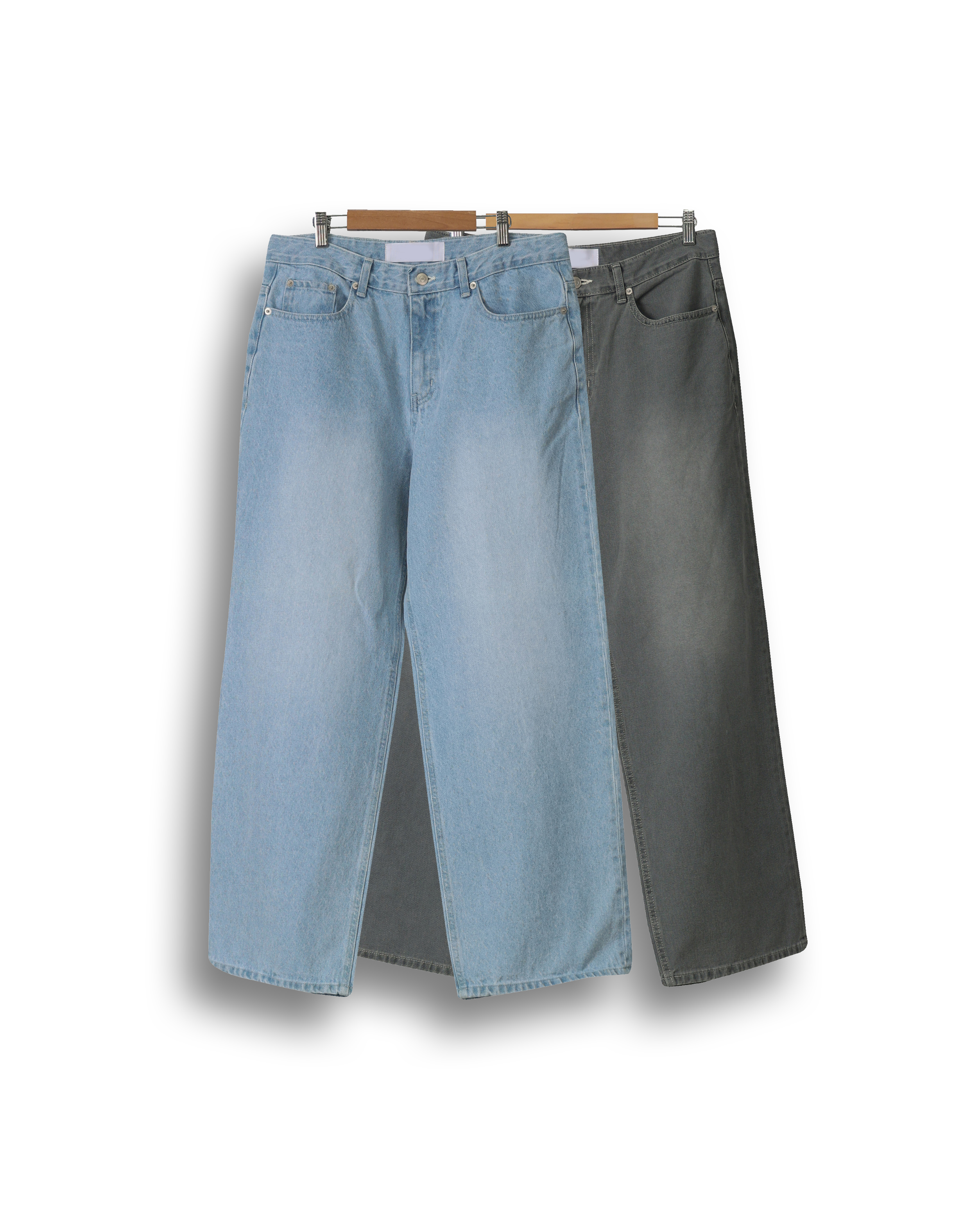 RED 9394 Washed Loose Fit Denim Pants (Light Gray/Light Blue)