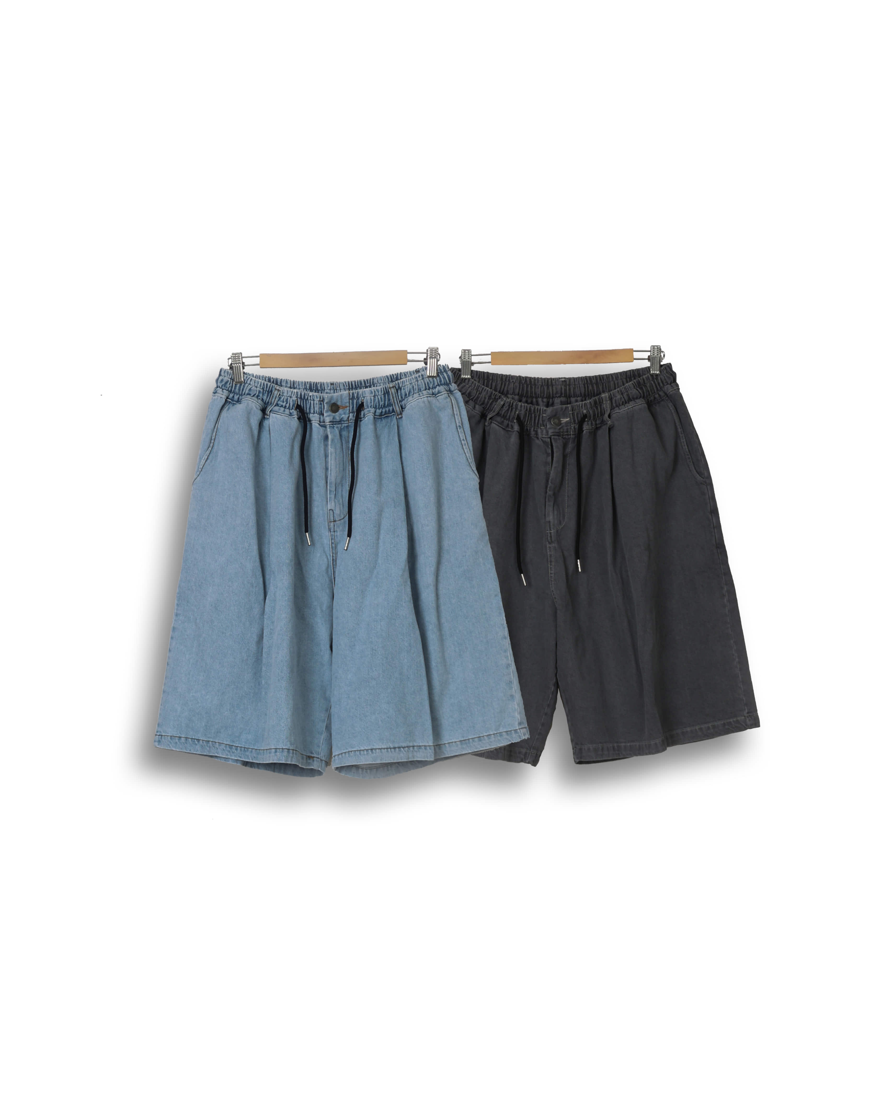 FITS 776 Washed Bermuda Denim Pants (Gray Denim/Light Denim)