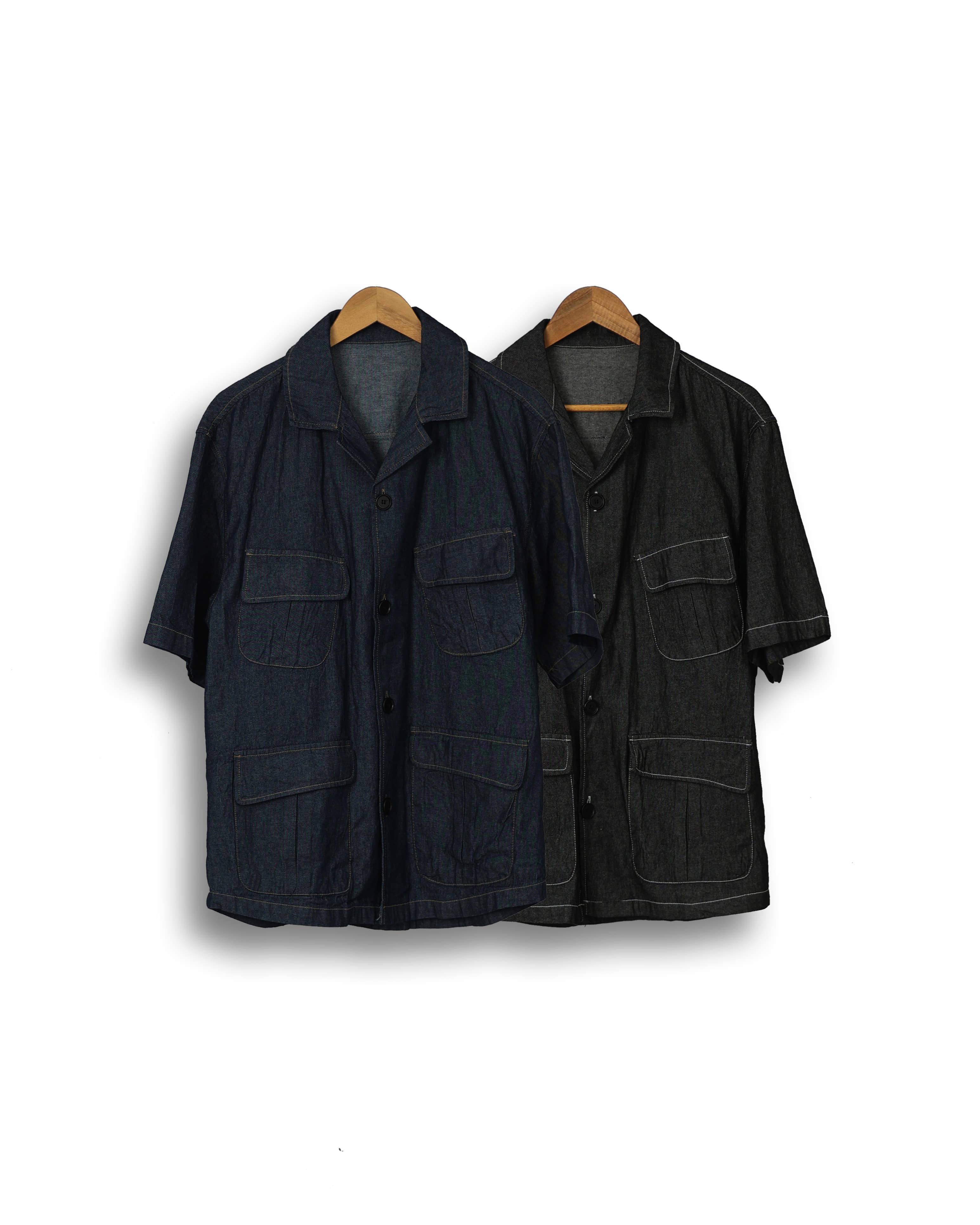 AUTHENTIC Denim Fatigue Mil Shirts (Black Denim/Blue Denim)
