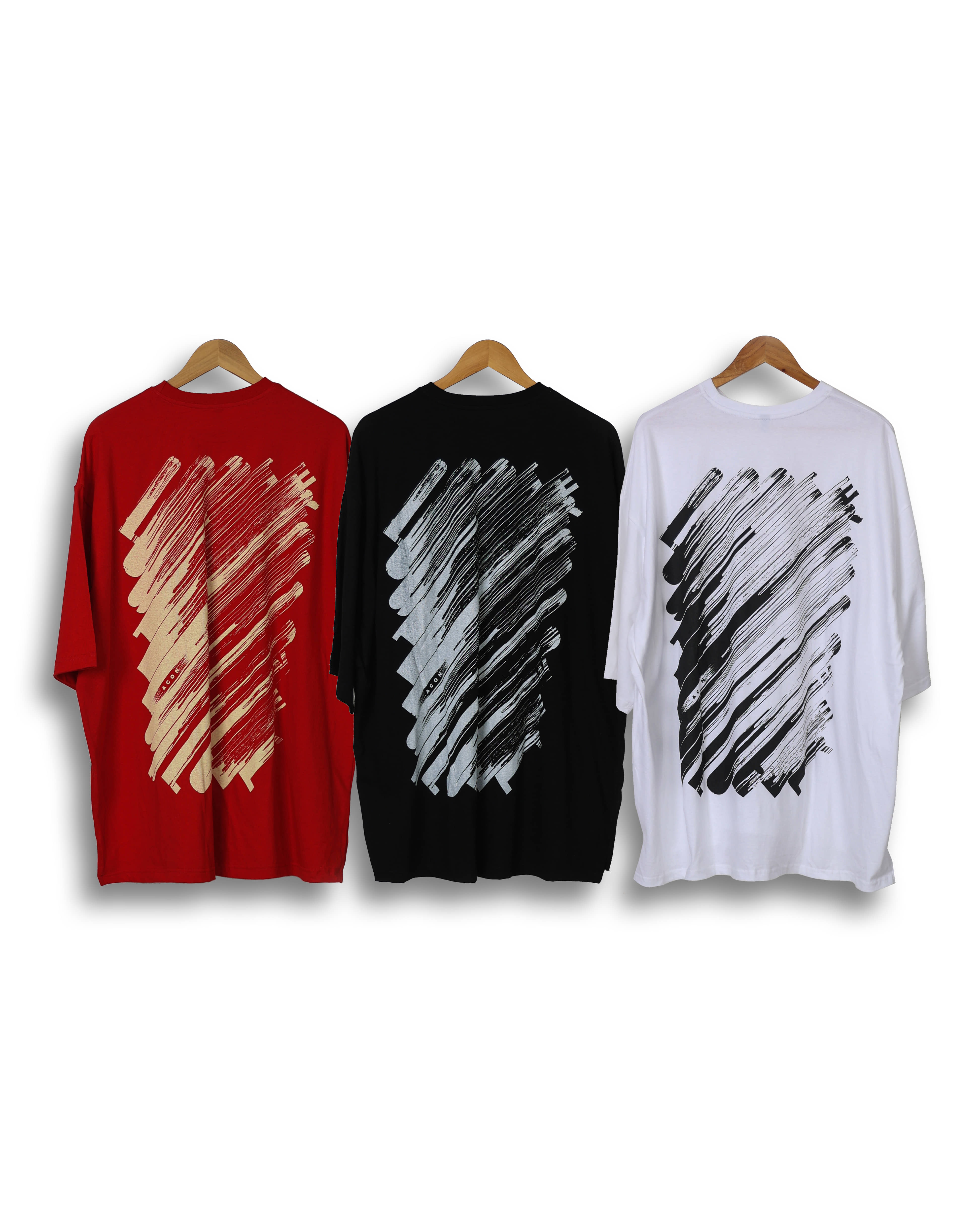 Scratch Oversize T-Shirts (Black/White/Red)