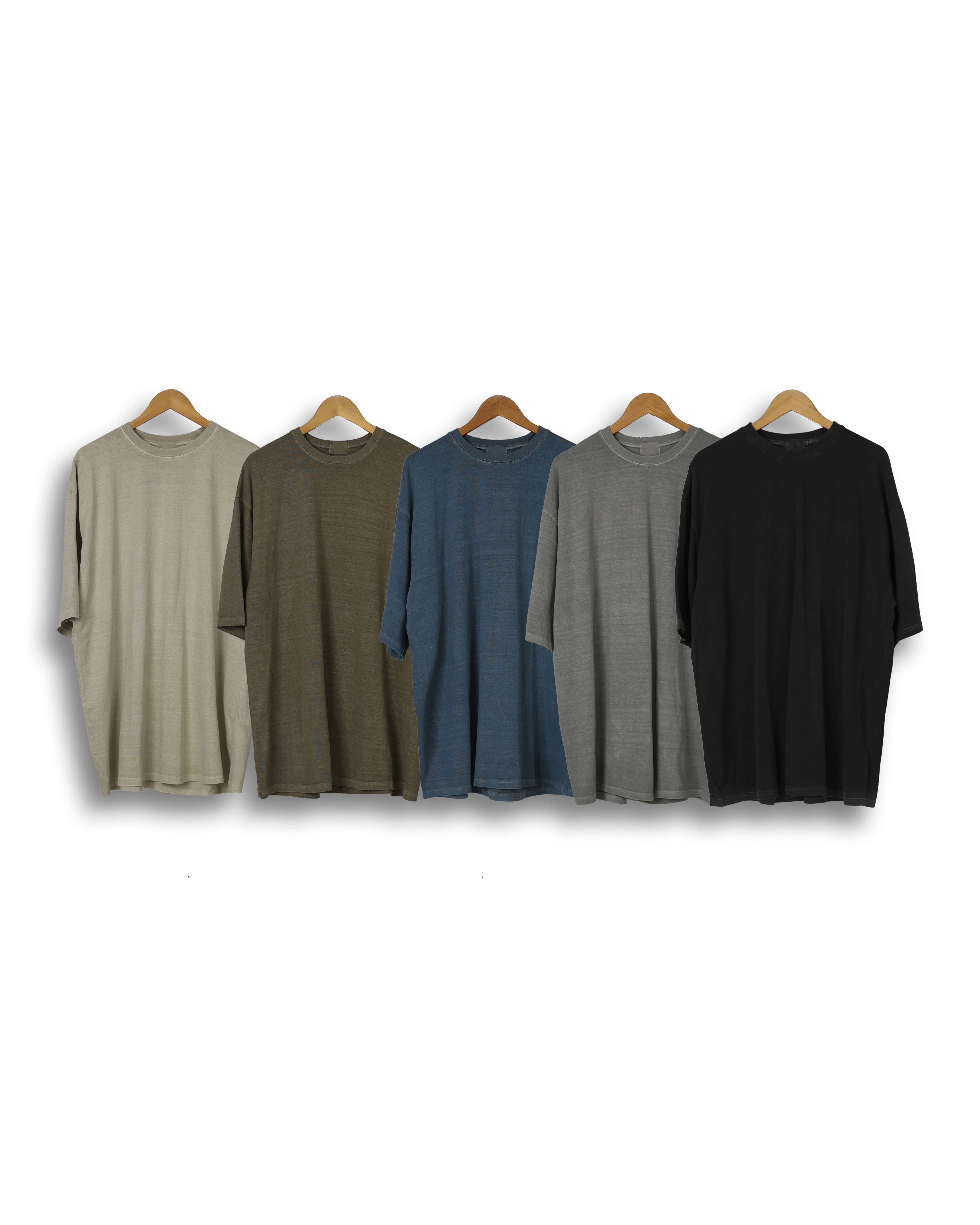 MAGG Pigment Loose Basic T Shirts (Charcoal/Gray/Khaki/Blue/Beige)