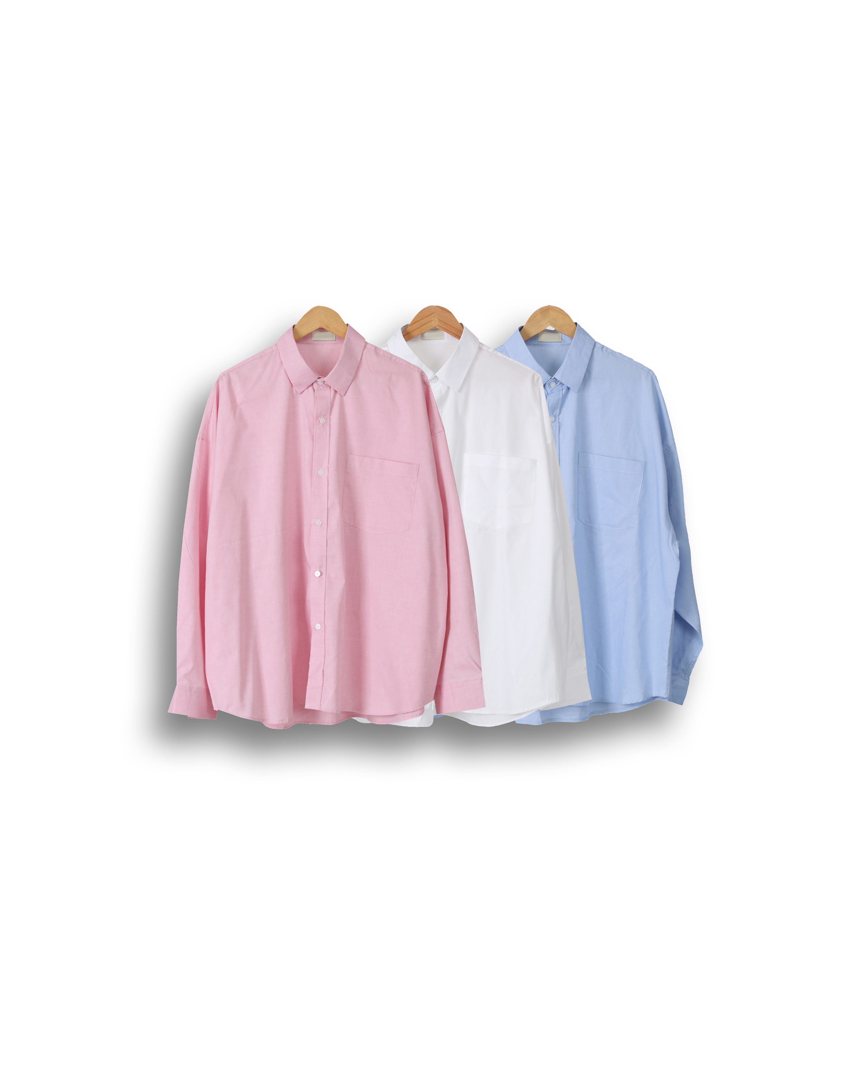 L’EPEK Oxford Cotton Oversized Shirts (Sky Blue/Pink/White)