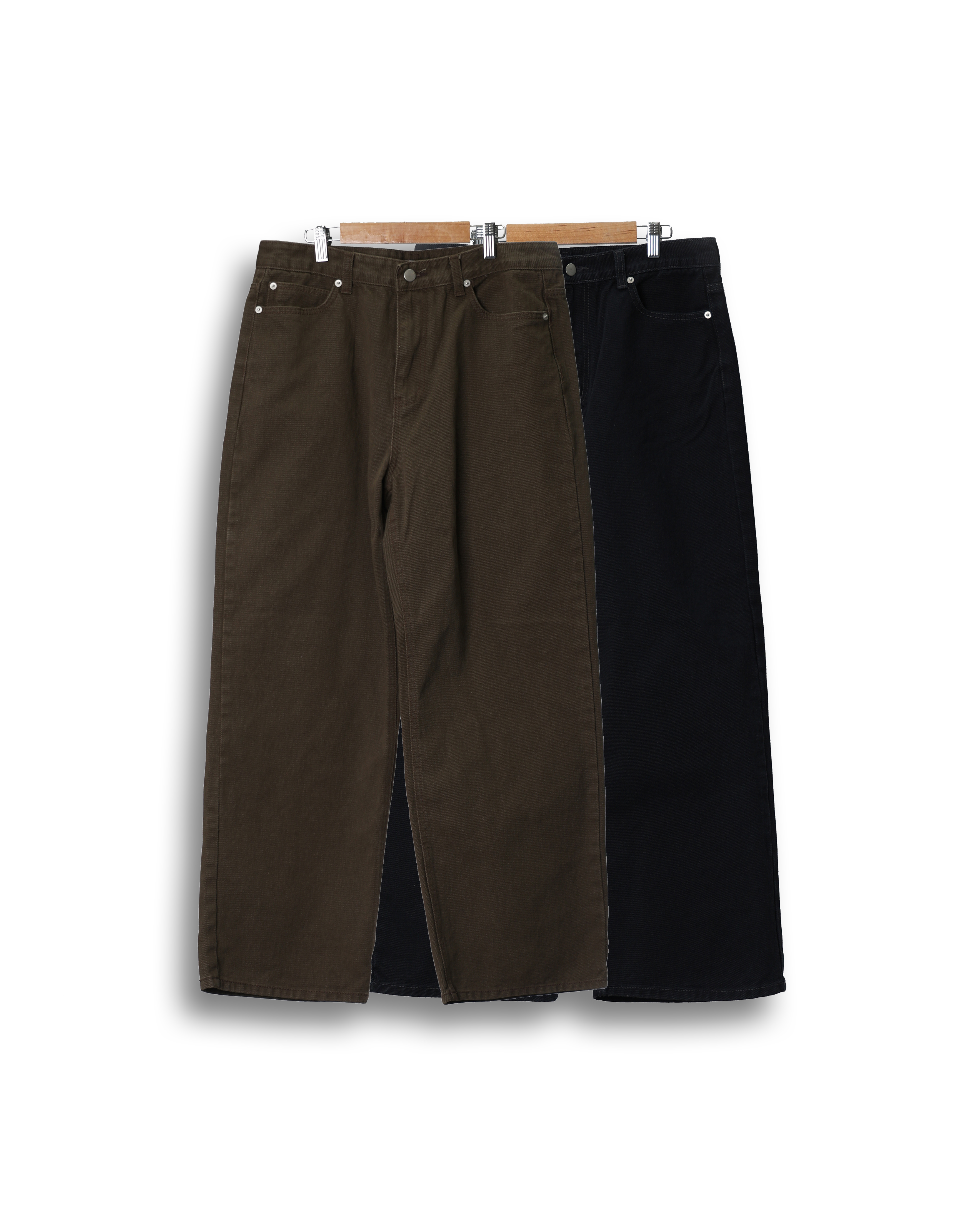 TSPOO Standard Cation Wide Denim Pants (Black/Brown)