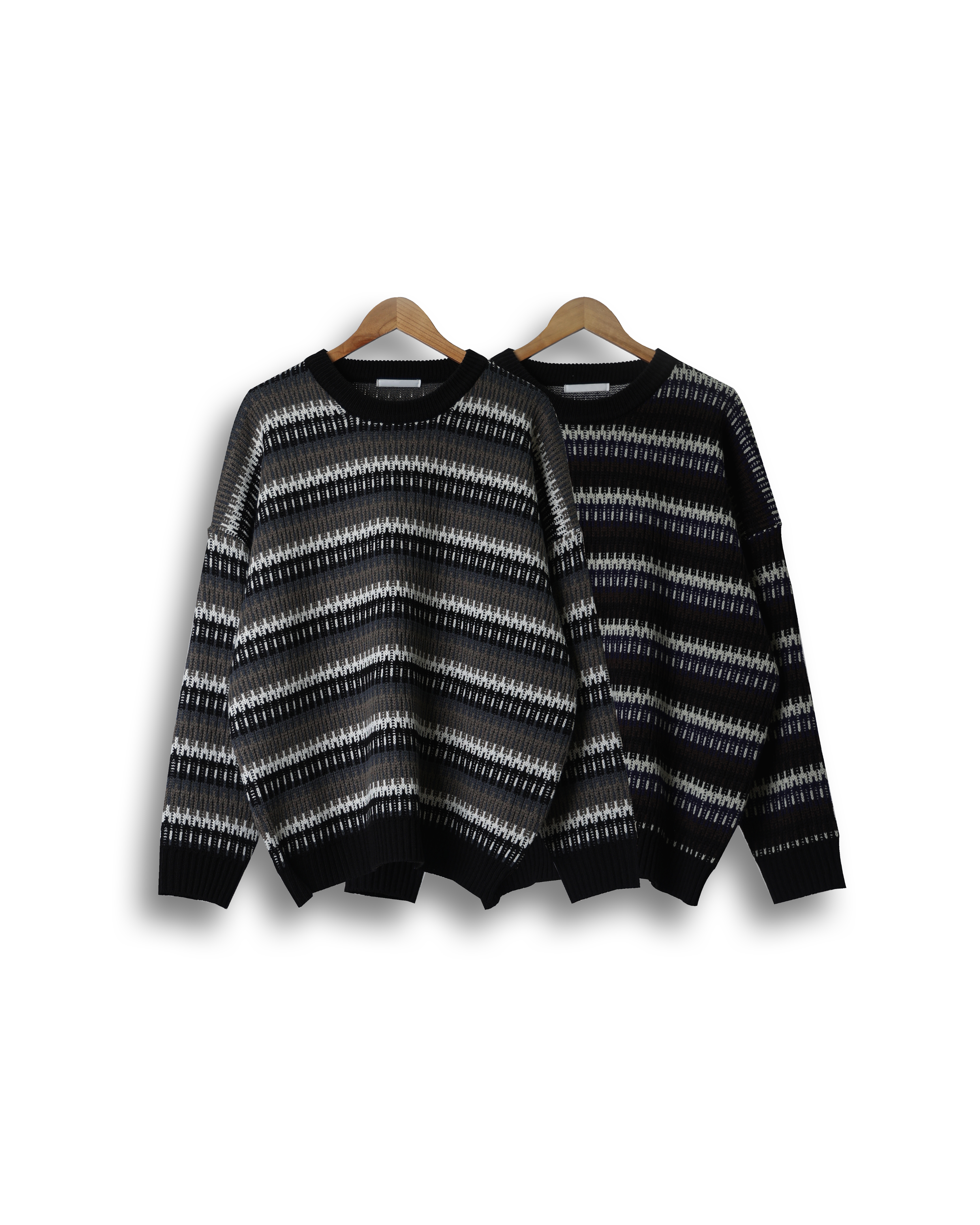 FLOZ Dott Square Stripe Over Knit (Brown/Khaki)