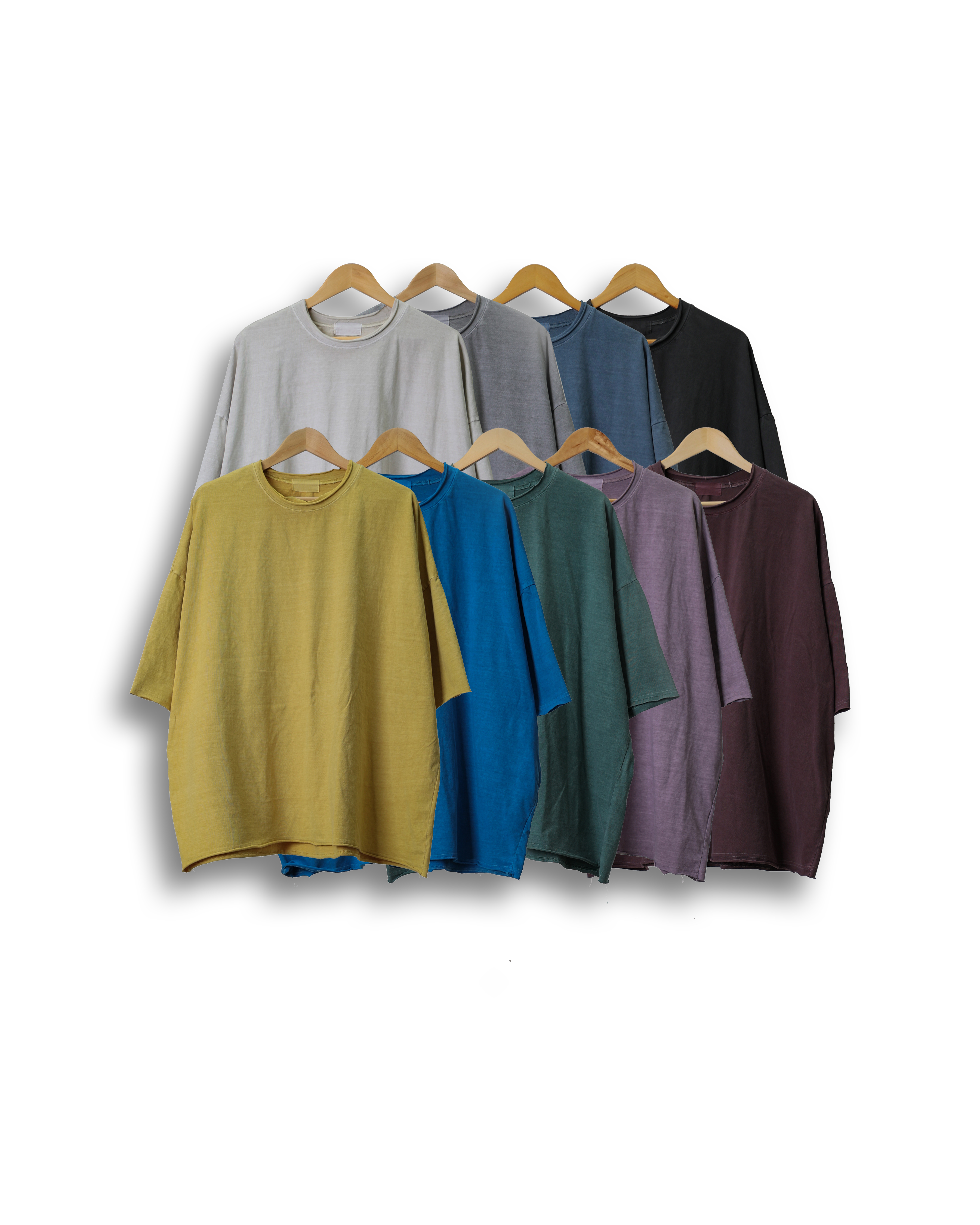 NOOR Dying Cutting Detail Over T Shirts (Charcoal/Khaki/Burgundy/Light Gray/Sky Blue/Mustard/Light Purple/Steel Blue/Oat Beige)