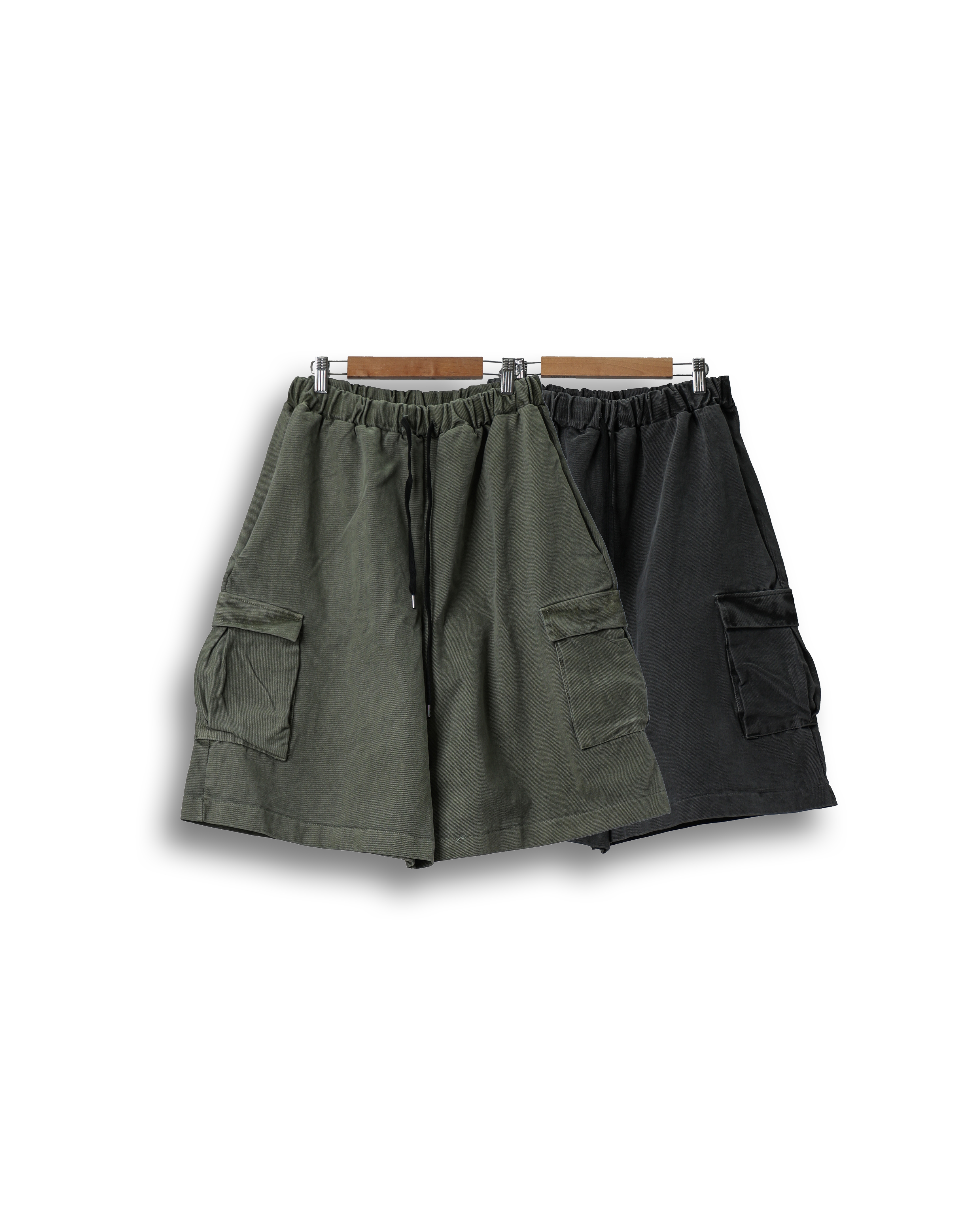 AMOR Supply Wide Pigment Shorts (Charcoal/Khaki)
