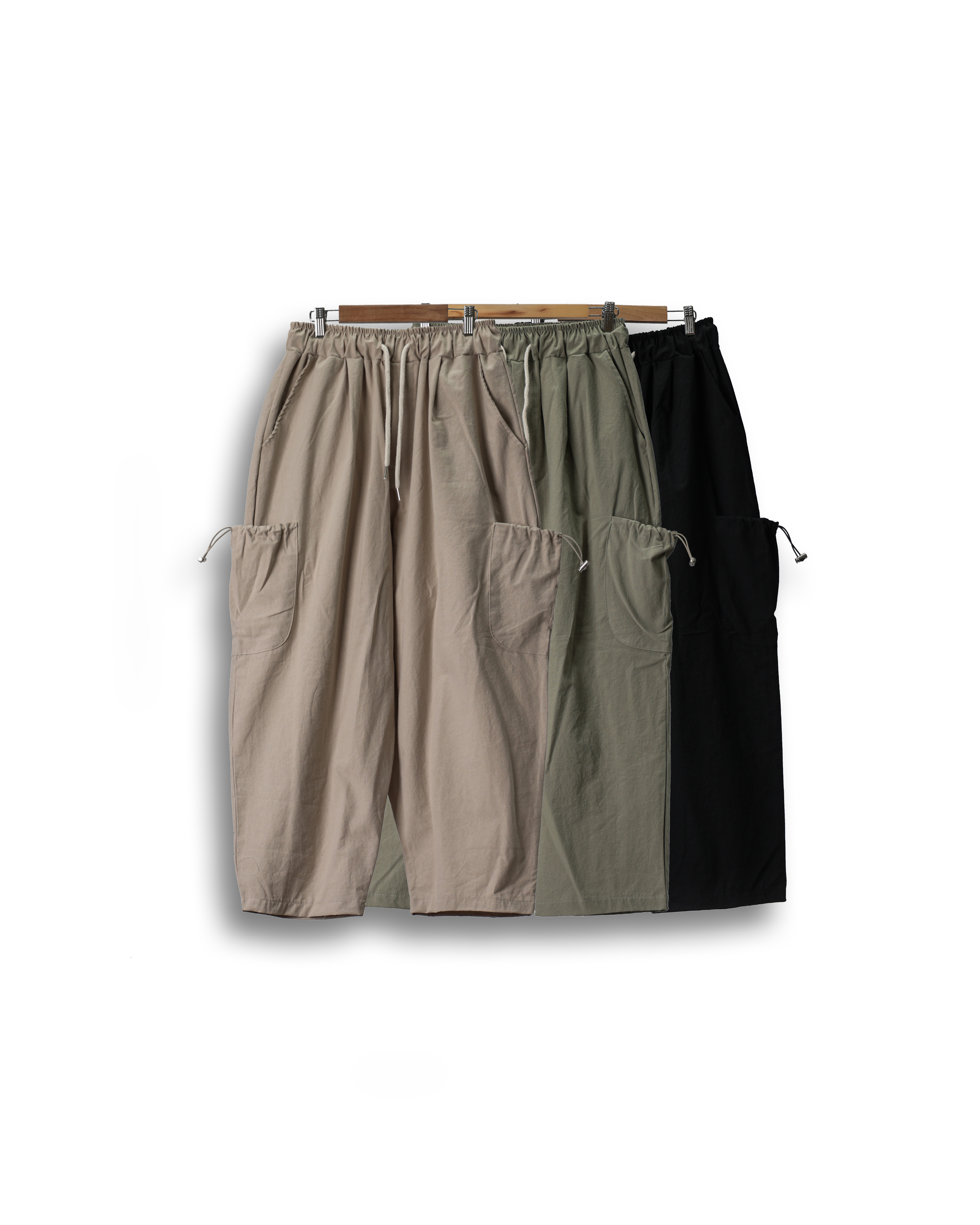 H.DRA String Pocket Wide Easy Pants (Black/Khaki/Beige)