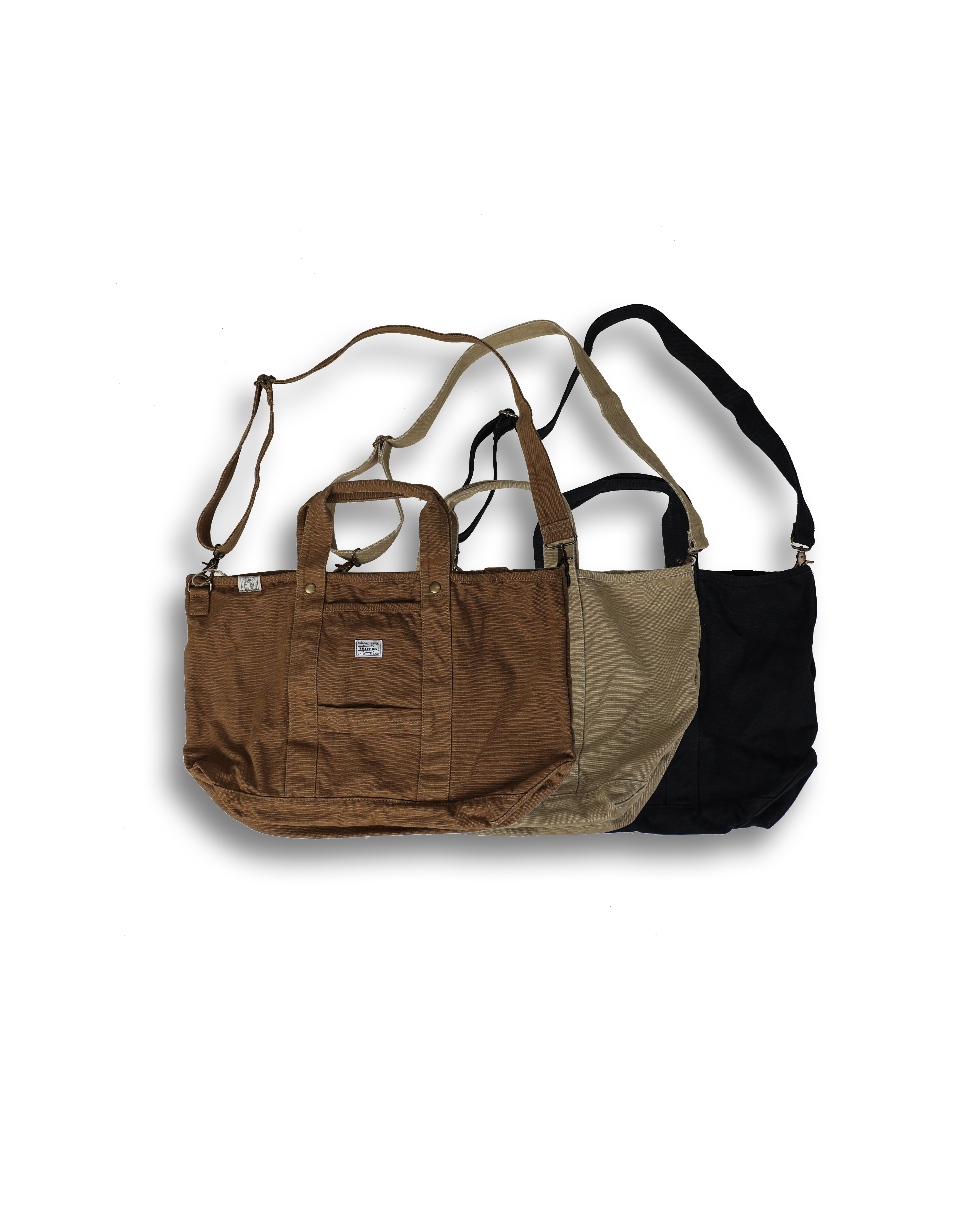 MOTIV 16048 Vintage Tough Tote Bag (Black/Brown/Khaki Beige)