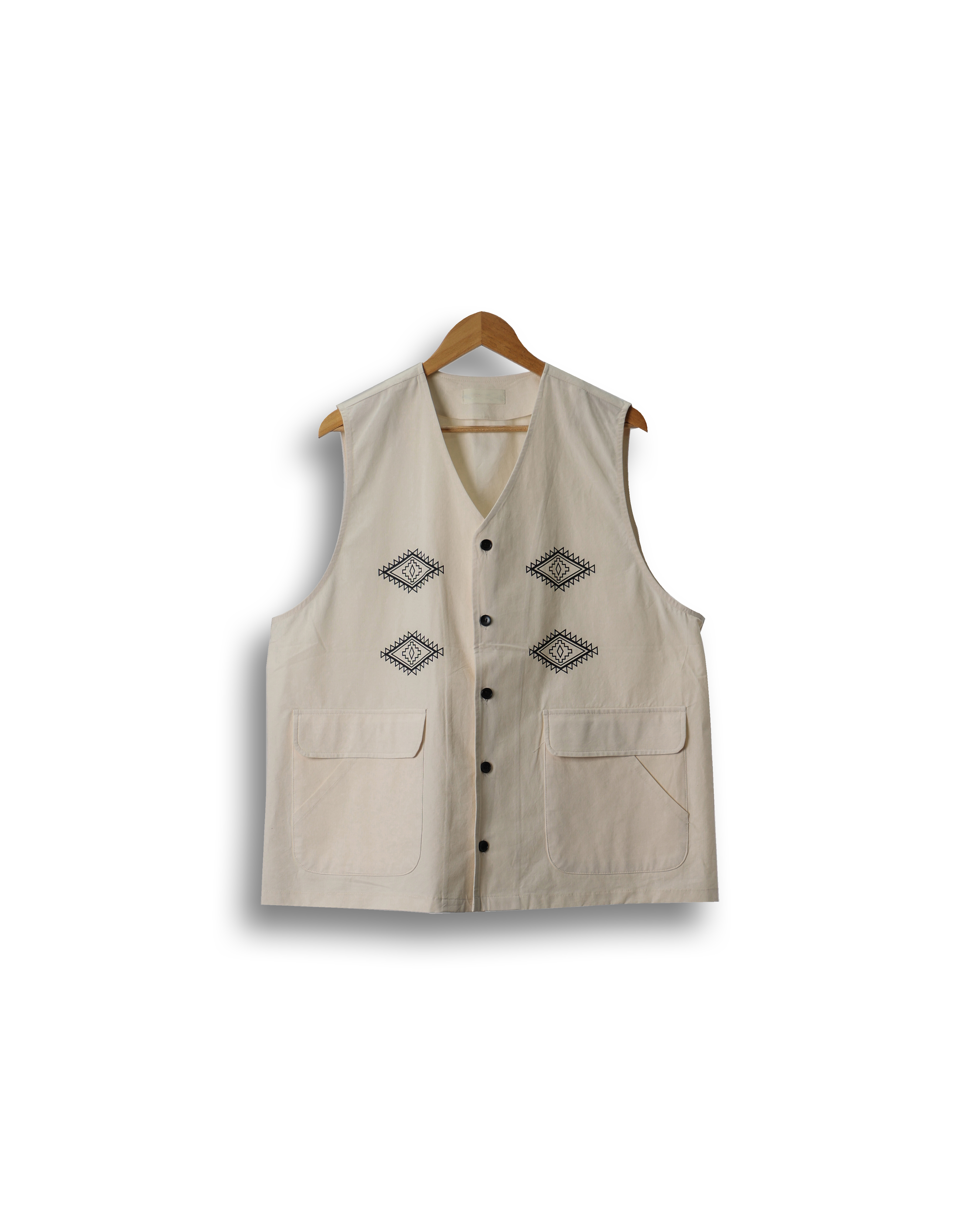 LIBRET NAVAJO Pocket Wide Vest (Ivory)