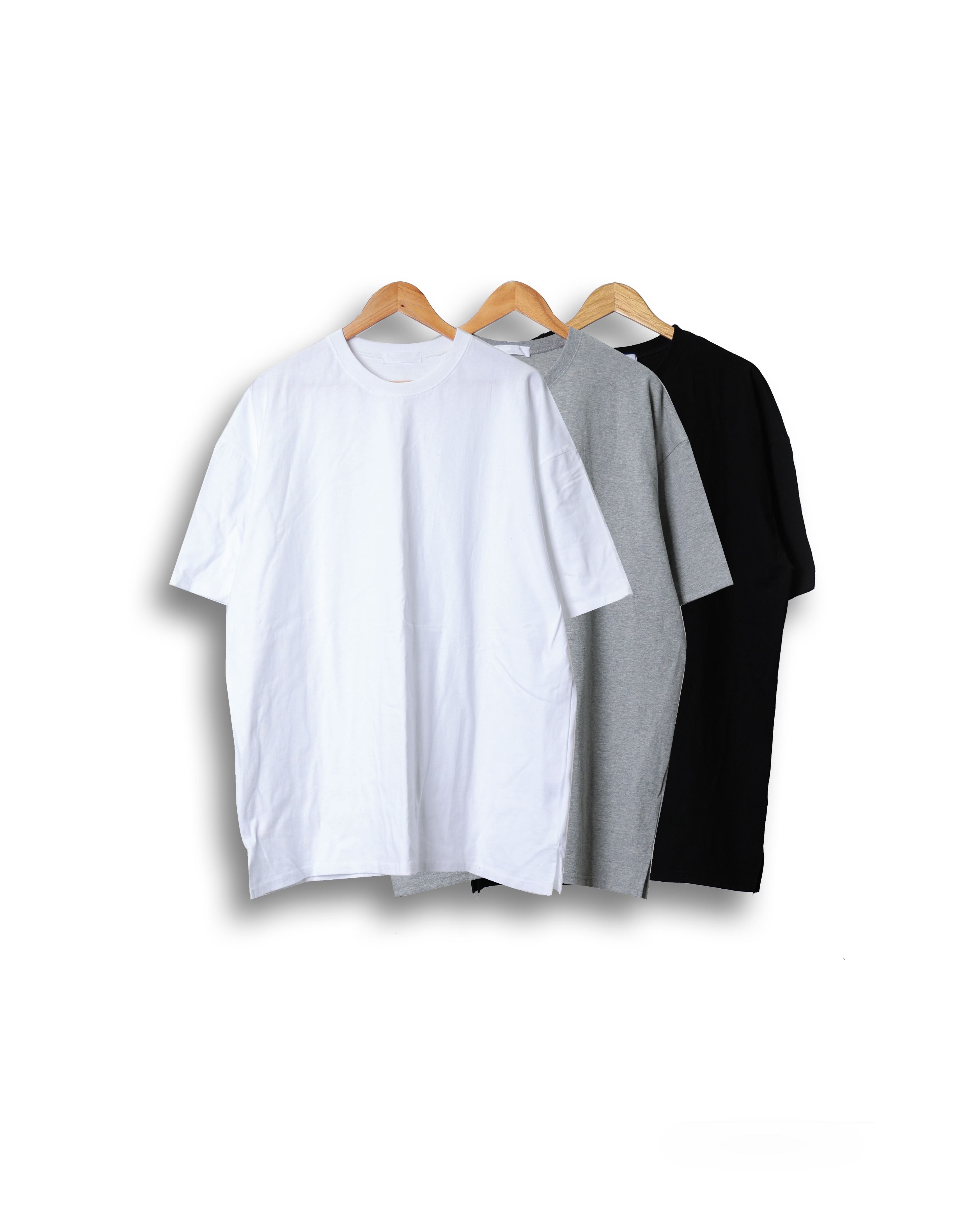 CRECENT Layered Basic Over T Shirts (Black/Gray/White)