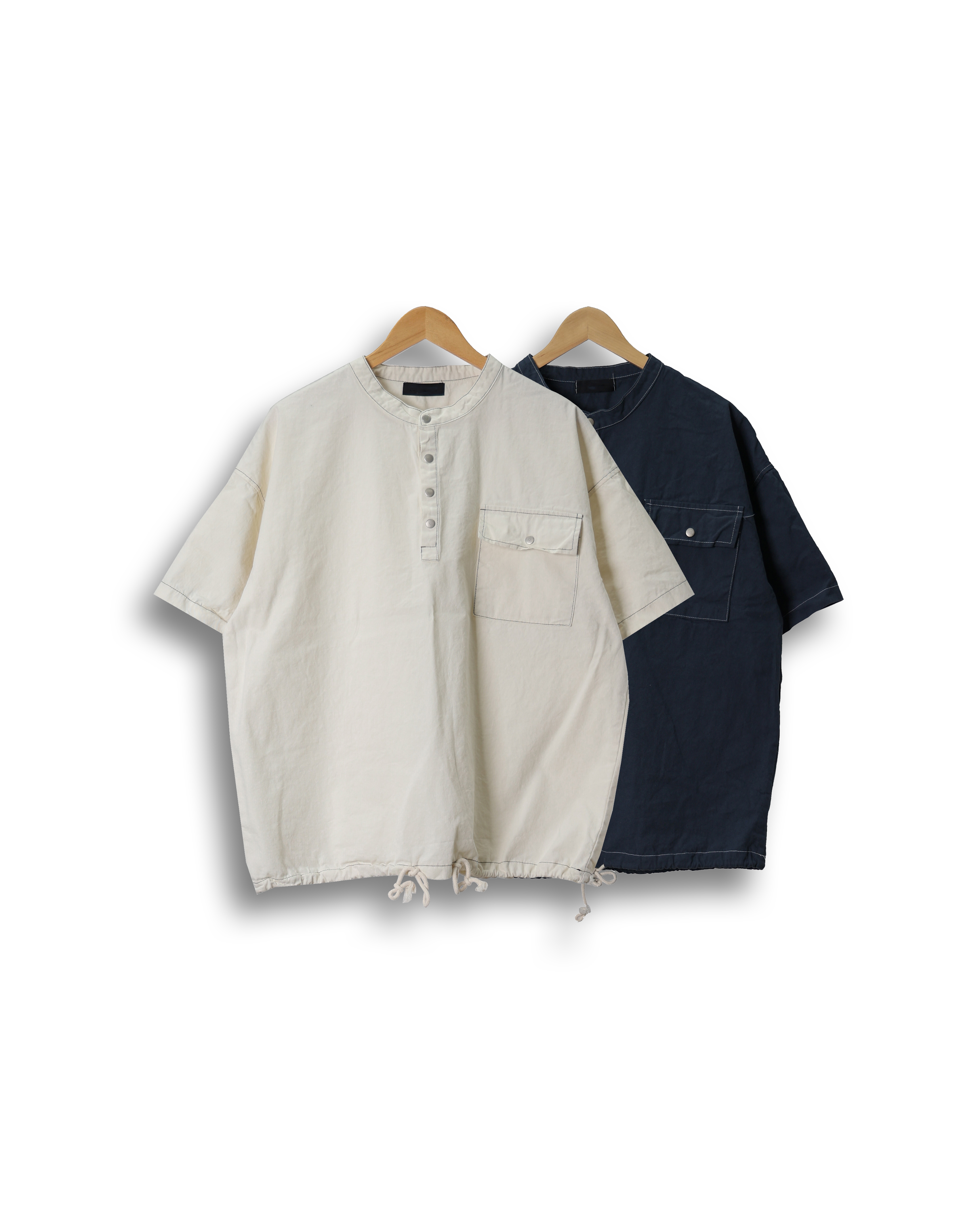 NOTIC Stitch Washed Hernley T Shirts (Navy/Ivory)