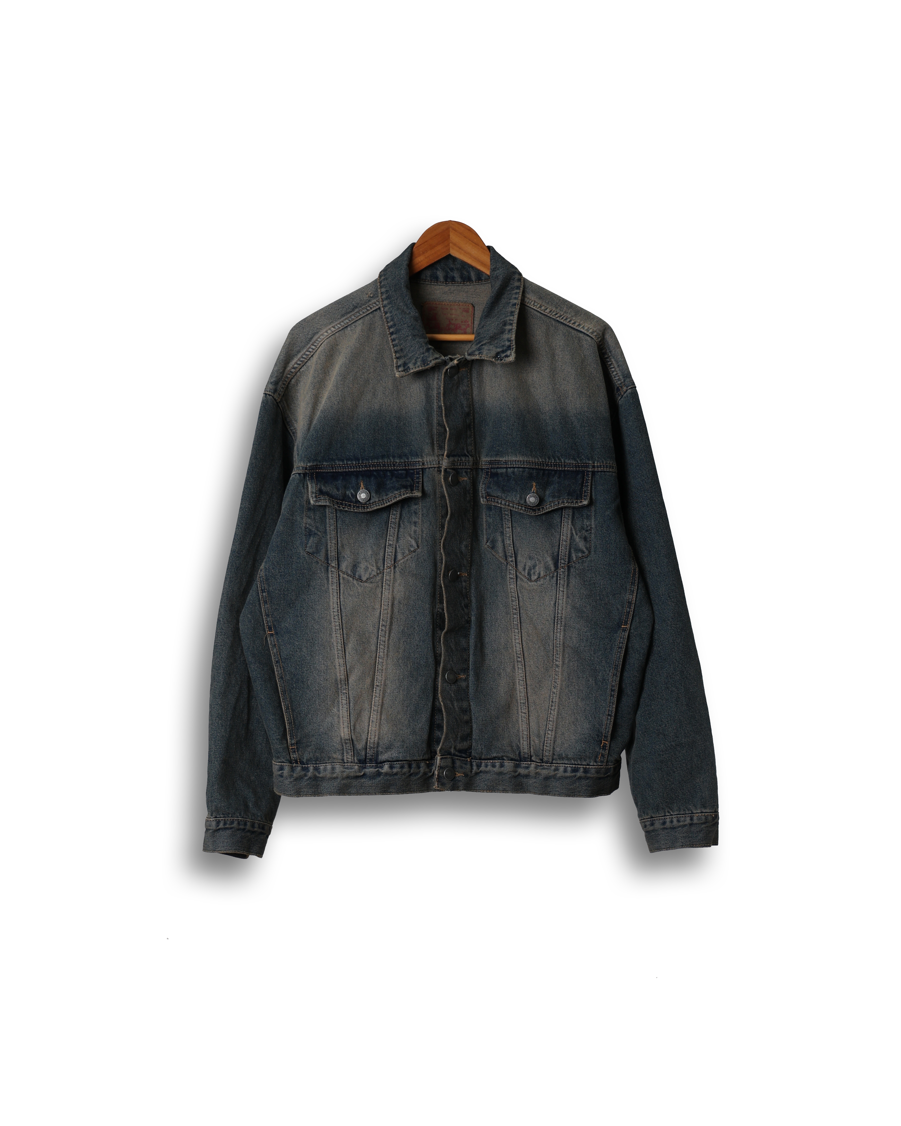 FITS 370 Dying Vintage Over Denim Jacket (Blue Denim)
