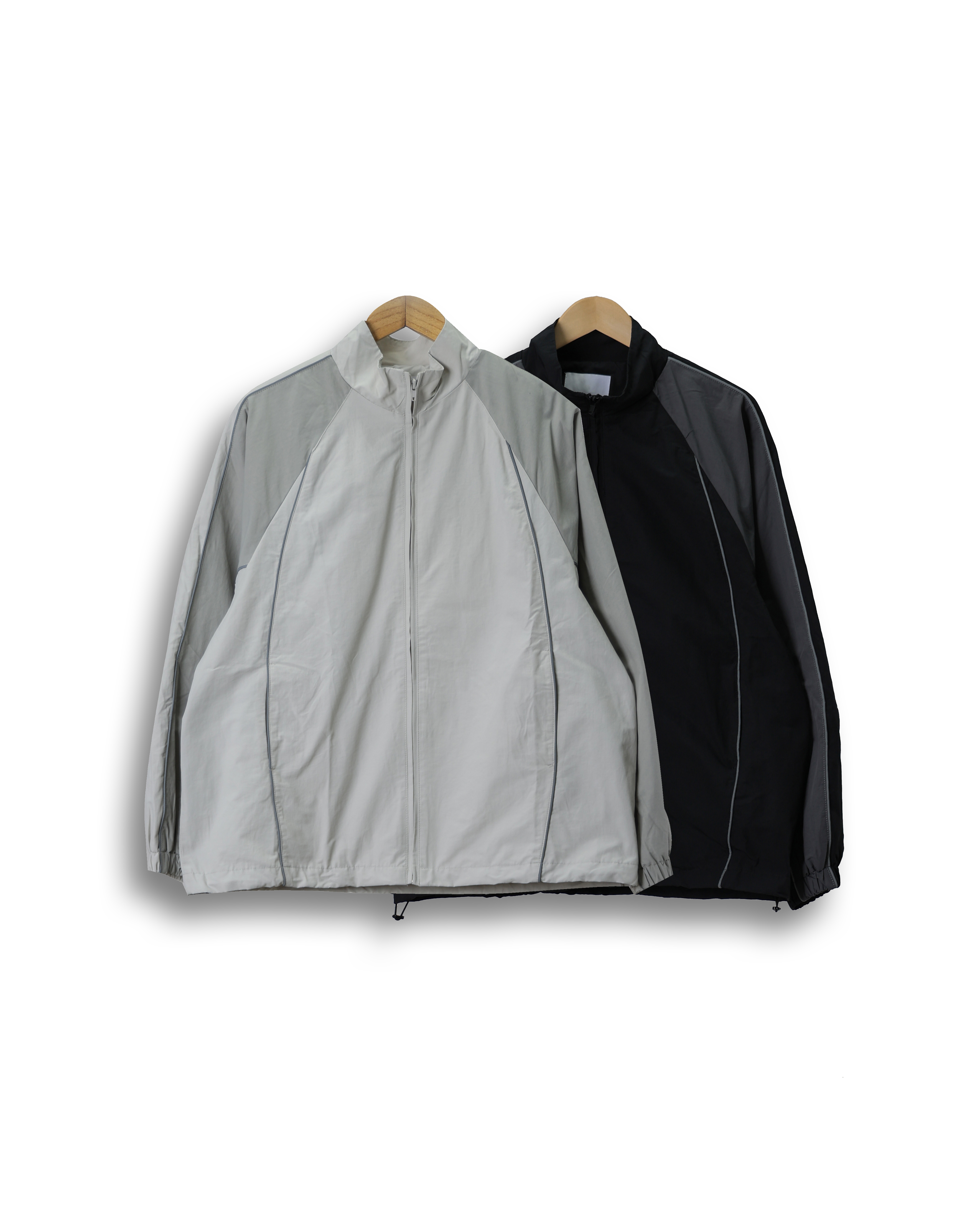 TWO RBIT T66 Colouring Piping Wind Jacket (Black/Light Gray)
