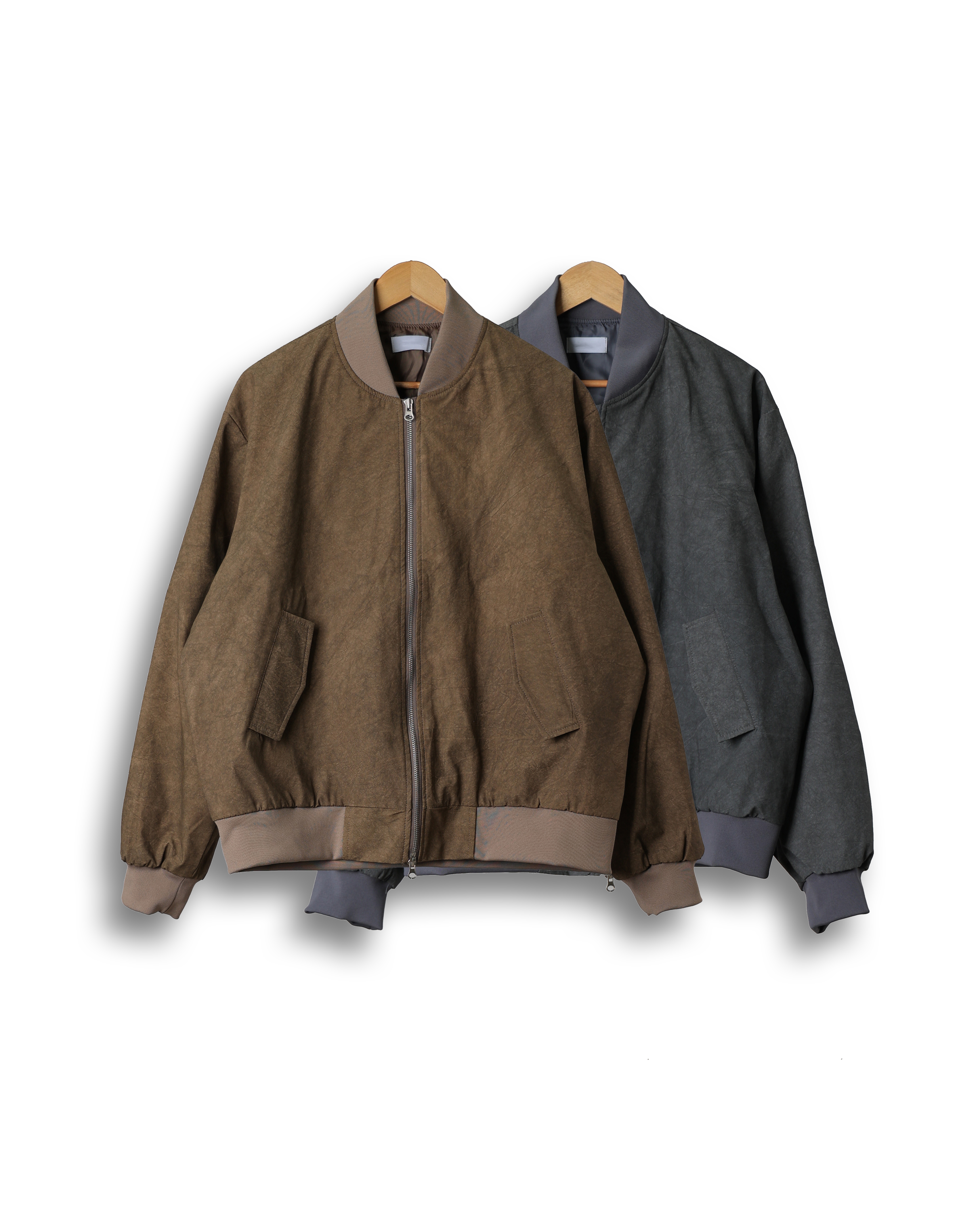 MONCE Paper Dying Over MA-1 Blouson (Brown/Charcoal)