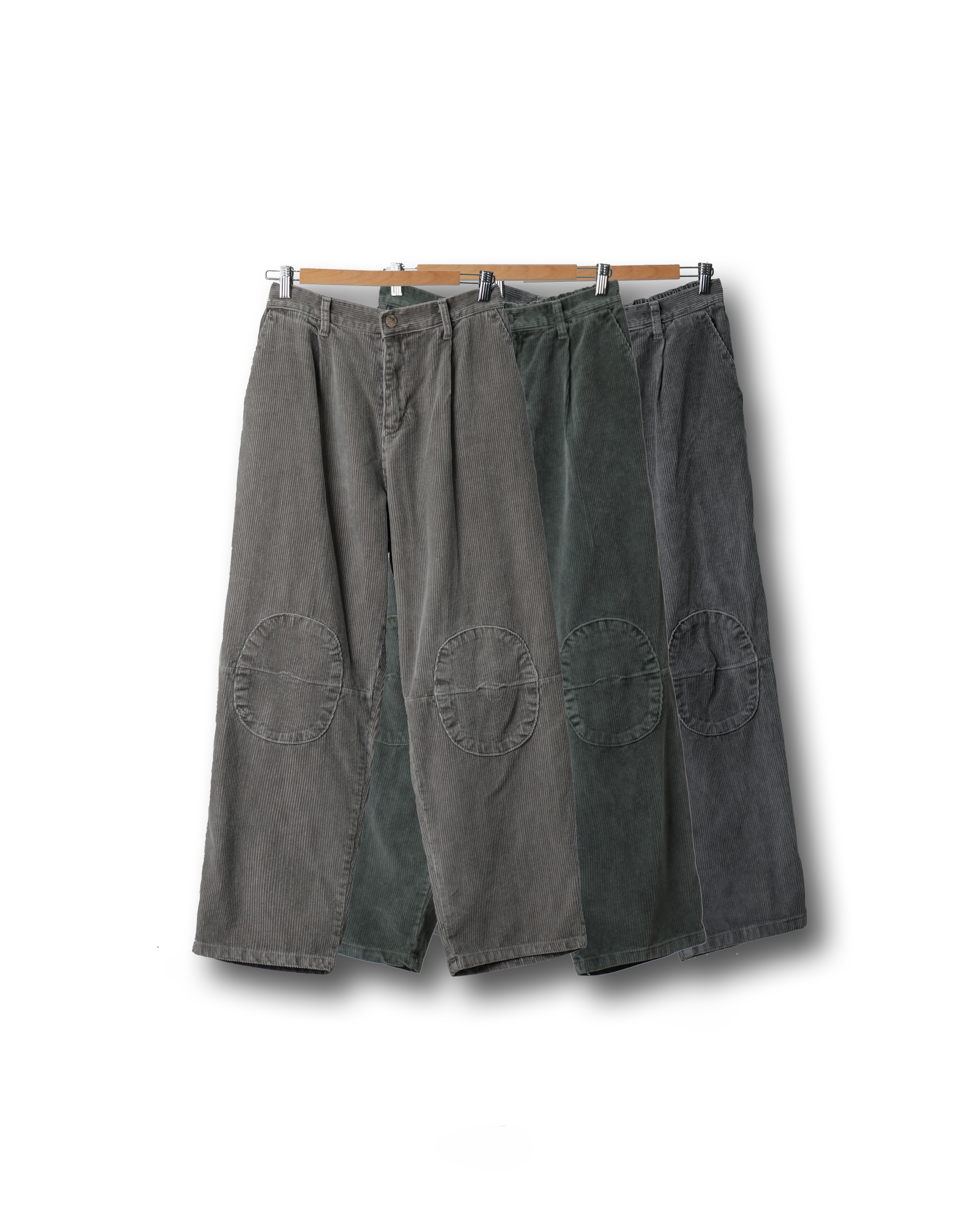 HIFIE PATCHED Corduroy Loose Washed Pants (Charcoal/Olive/Brown Beige)