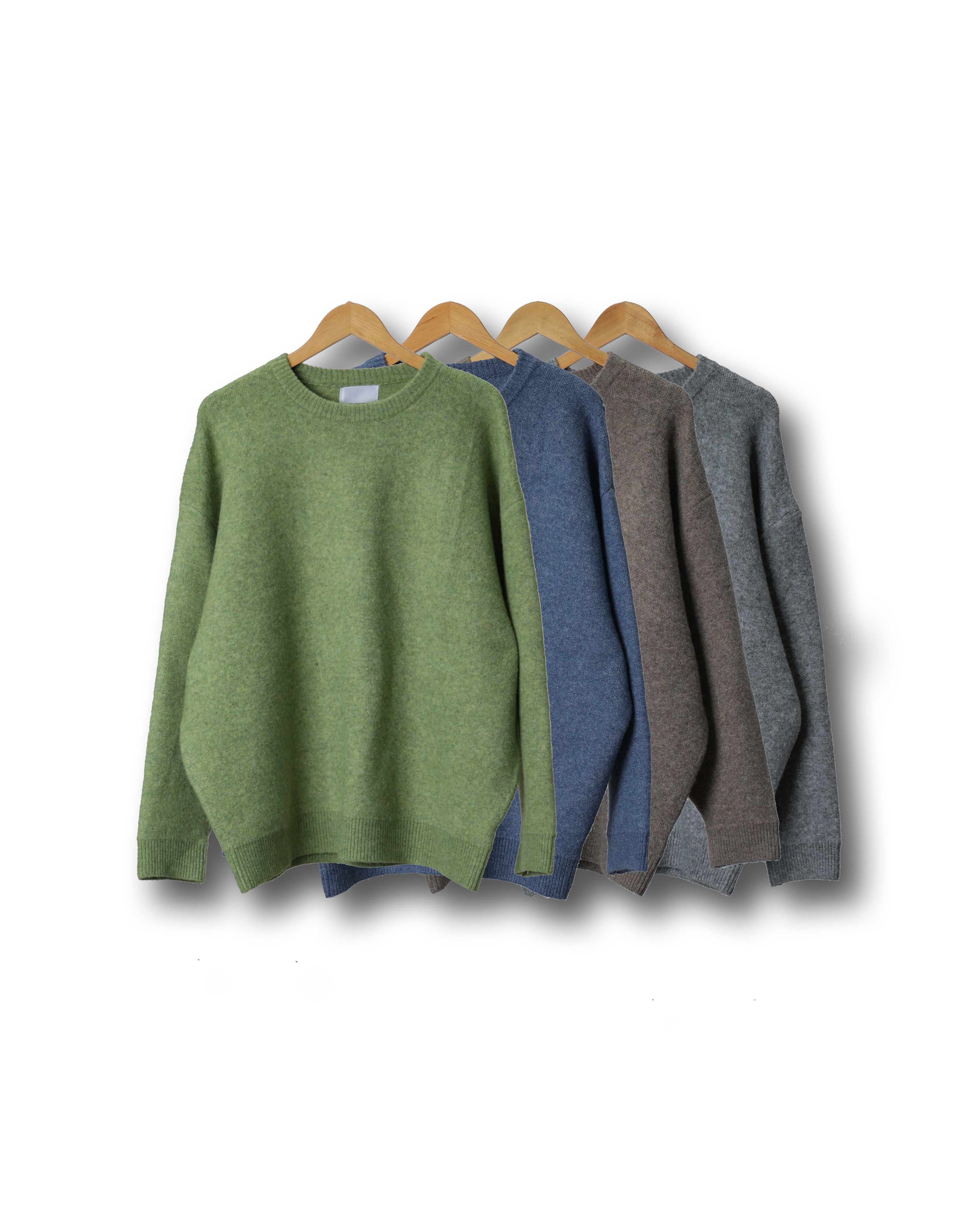 NOOR Wool Round Bulky Over Knit (Gray/Light Brown/Deep Blue/Light Olive)