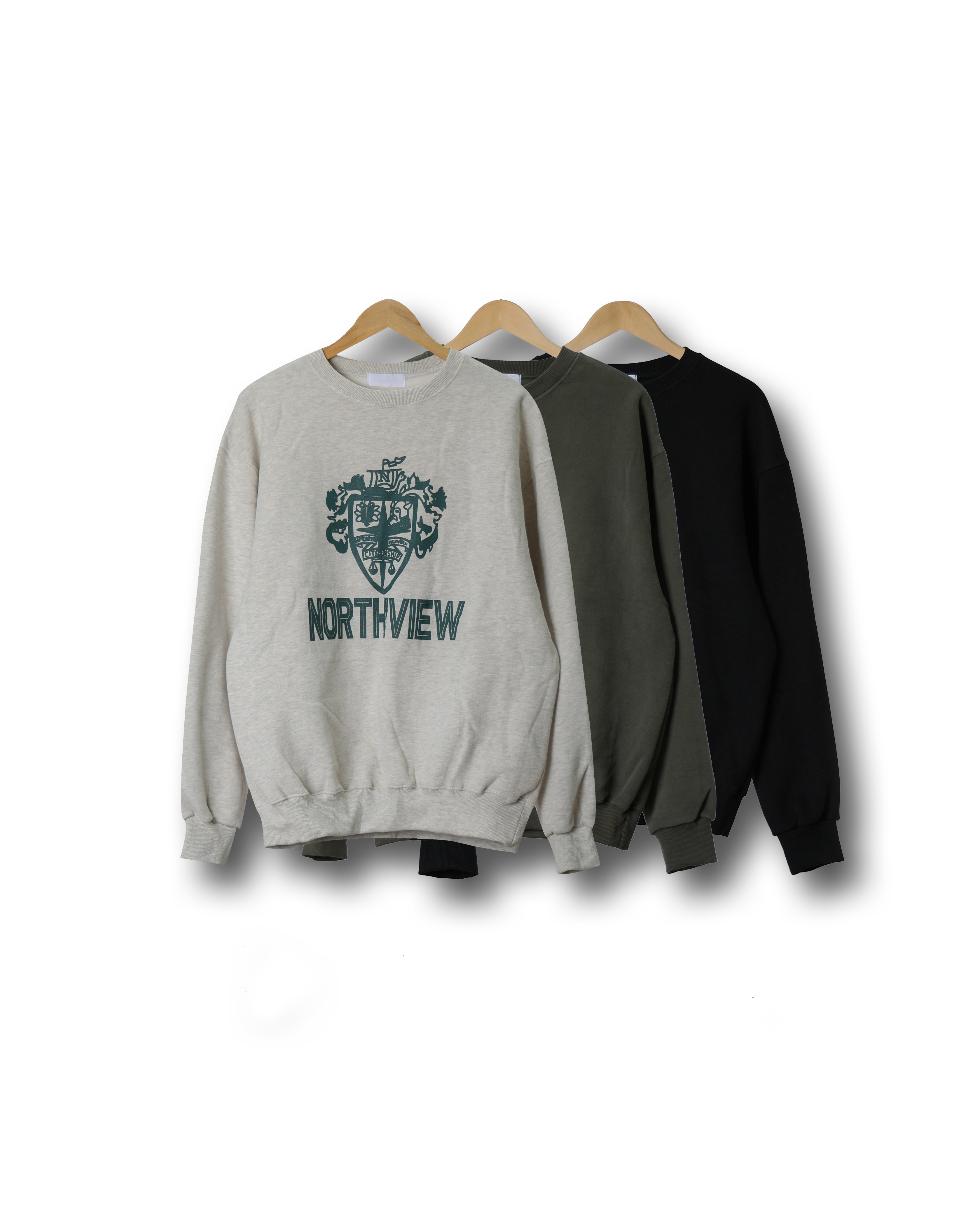 AIEM NORTHVIEW Brush Over Sweat Shirts (Black/Olive/Oatmeal)