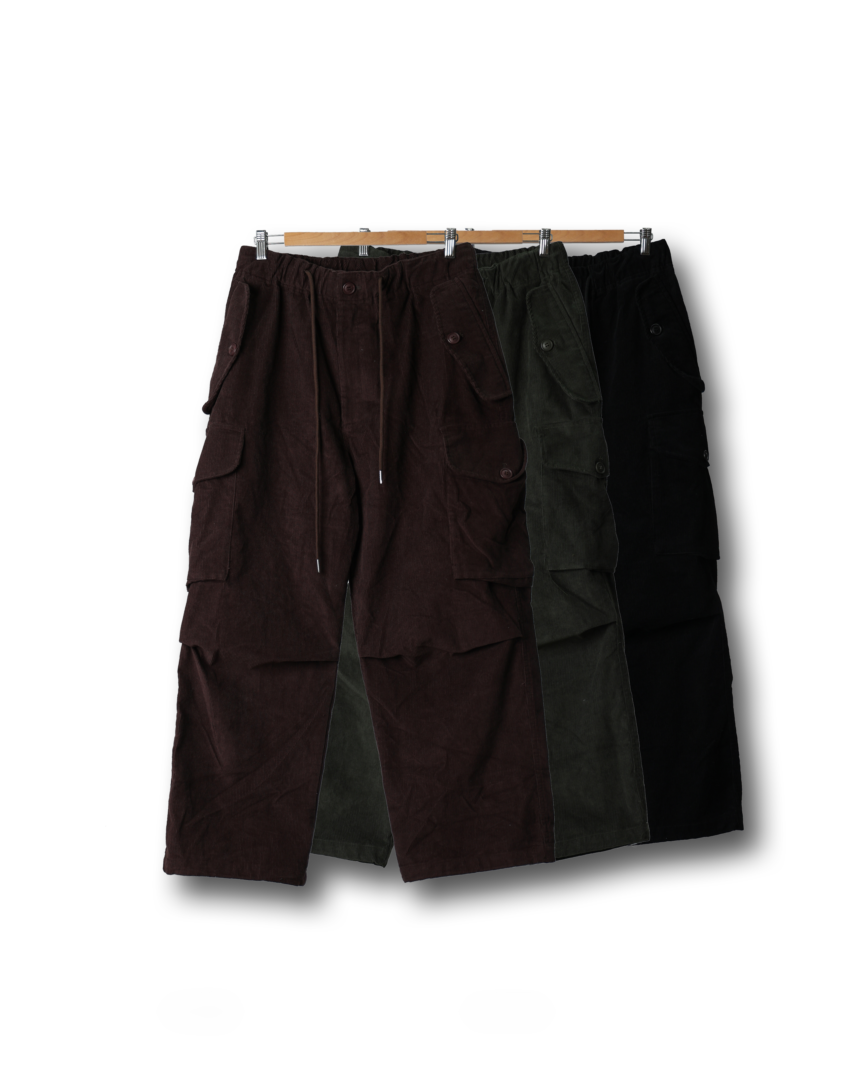 EXPRESS END Corduroy Mil Cargo Pants (Black/Olive/Brown)