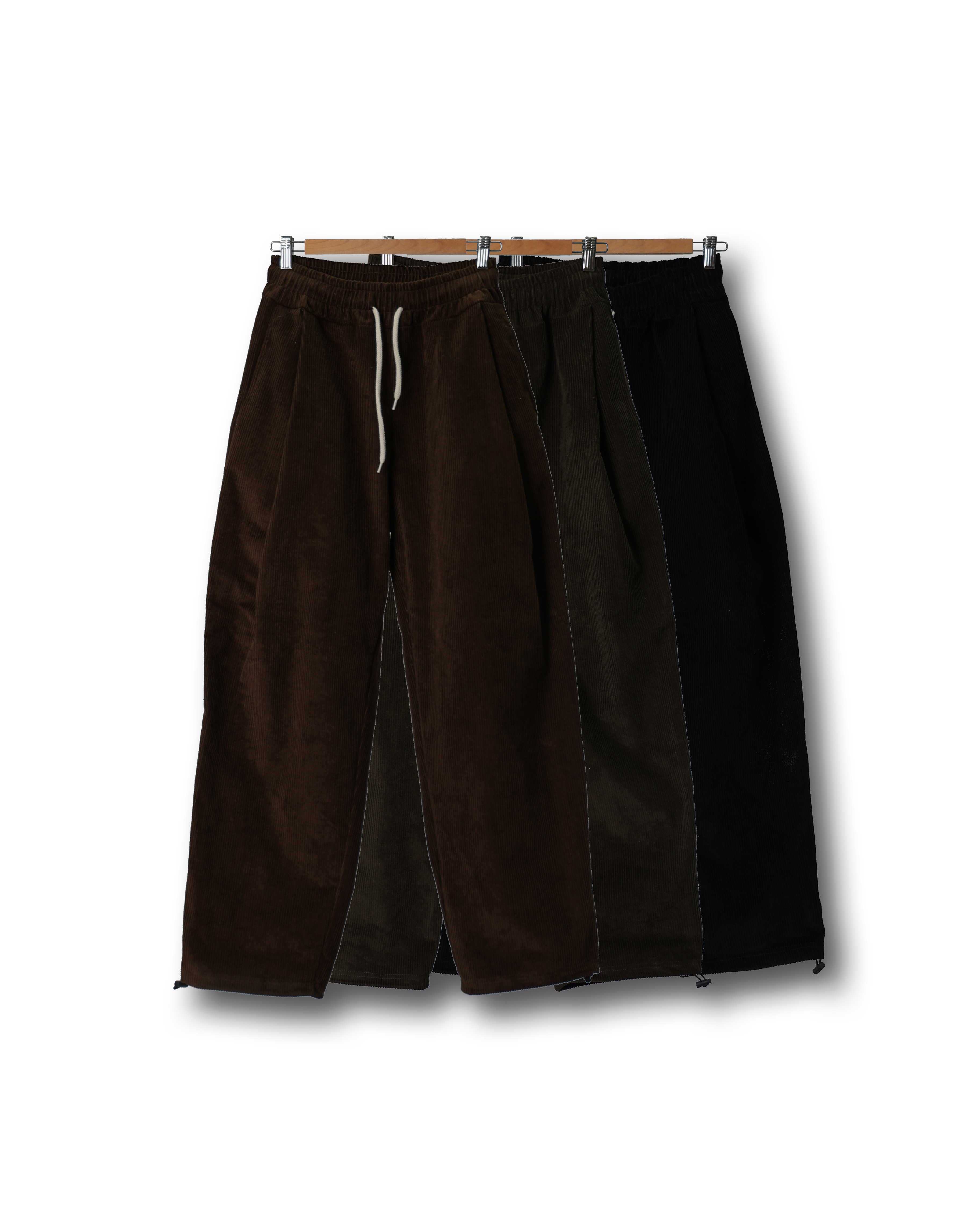 DENS Corduroy Wide Pleats Work Pants (Black/Olive/Brown)
